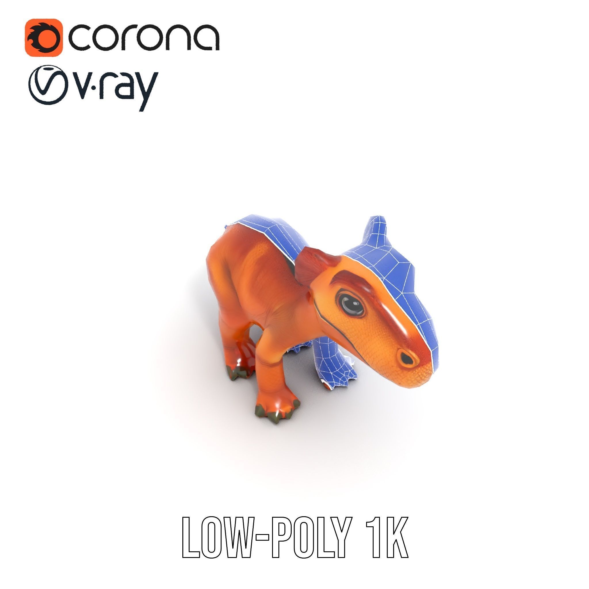 Cartoon Dinosaur Model Pack Stylized Toy Design Low-poly 3D model_24