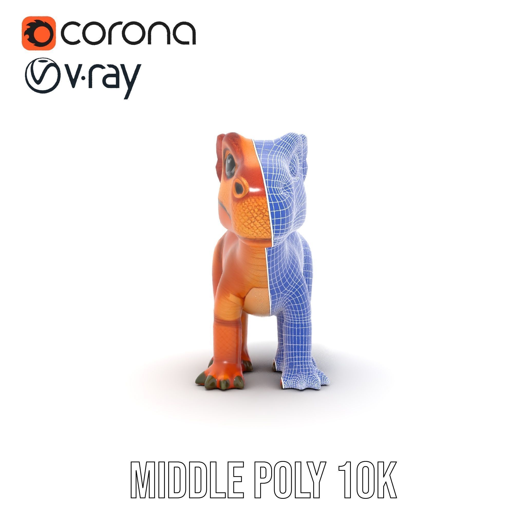 Cartoon Dinosaur Model Pack Stylized Toy Design Low-poly 3D model_29