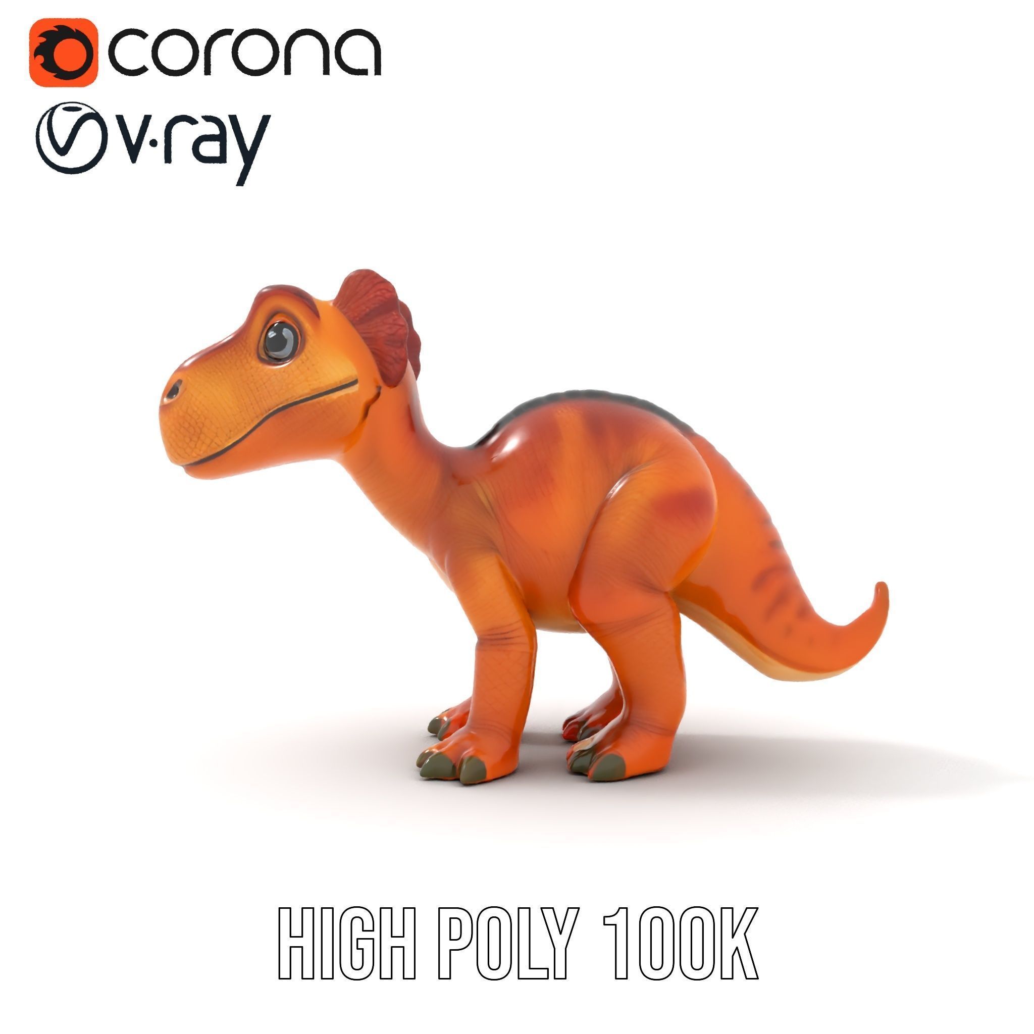 Cartoon Dinosaur Model Pack Stylized Toy Design Low-poly 3D model_28