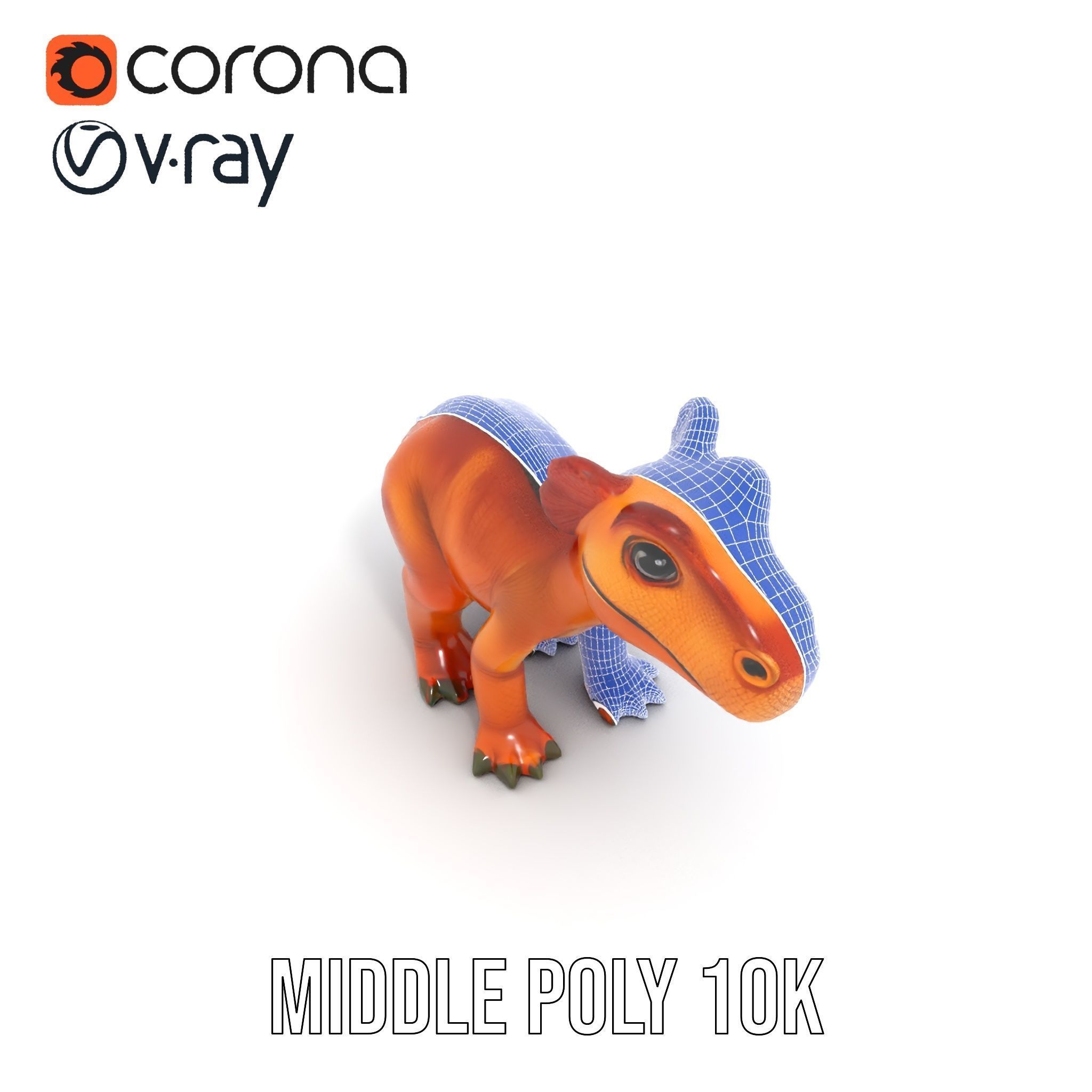 Cartoon Dinosaur Model Pack Stylized Toy Design Low-poly 3D model_23
