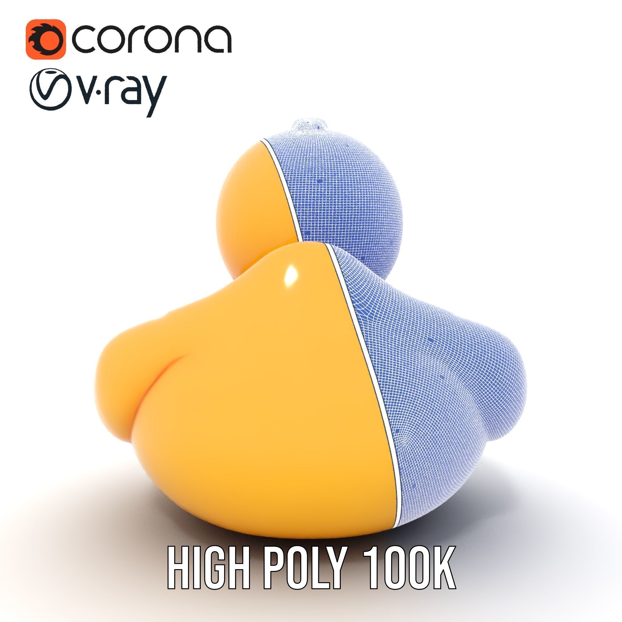 Yellow Rubber Duck D model pack Low-poly 3D model_34