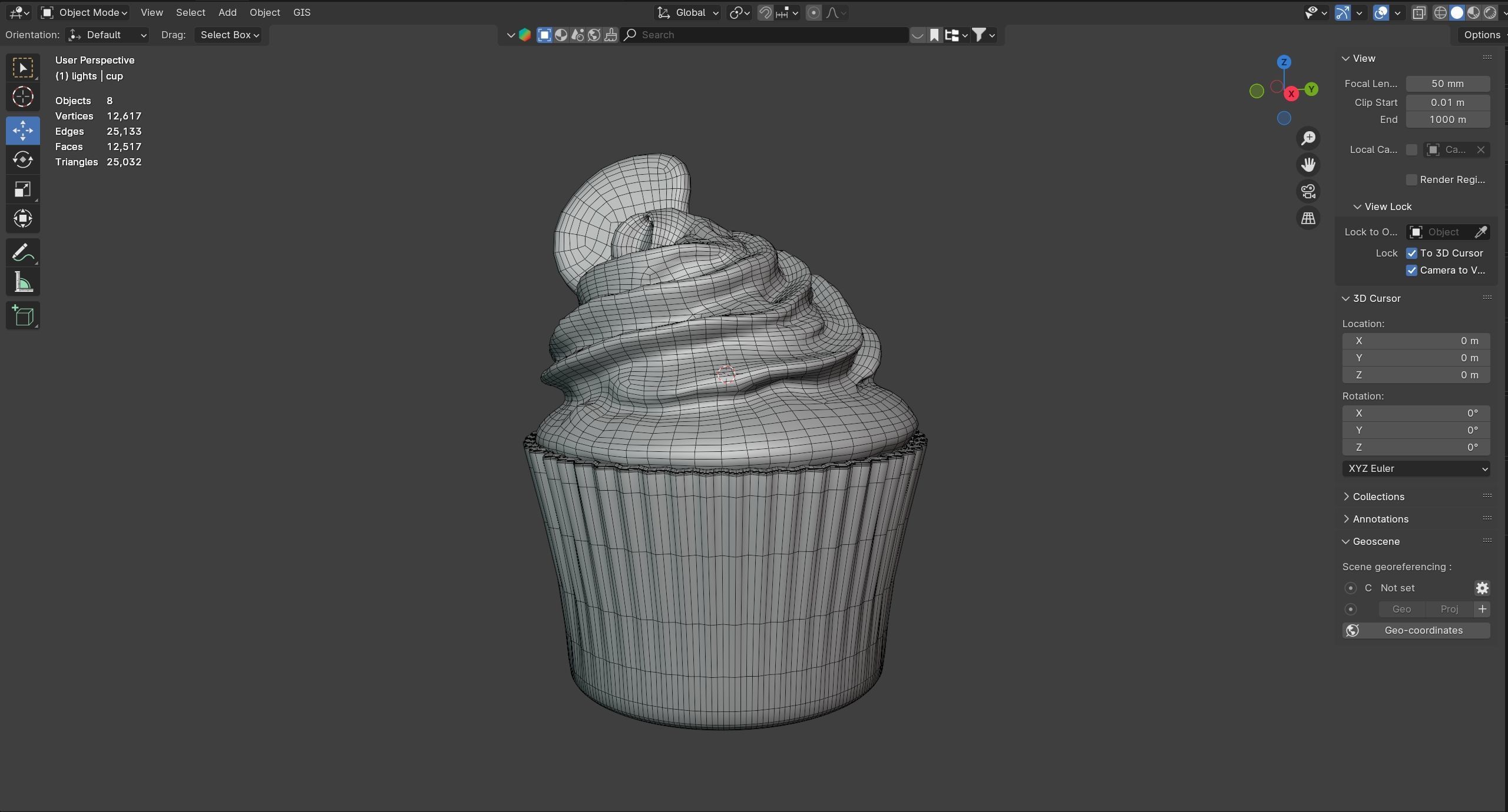 Muffin 12  Low-poly 3D model_9