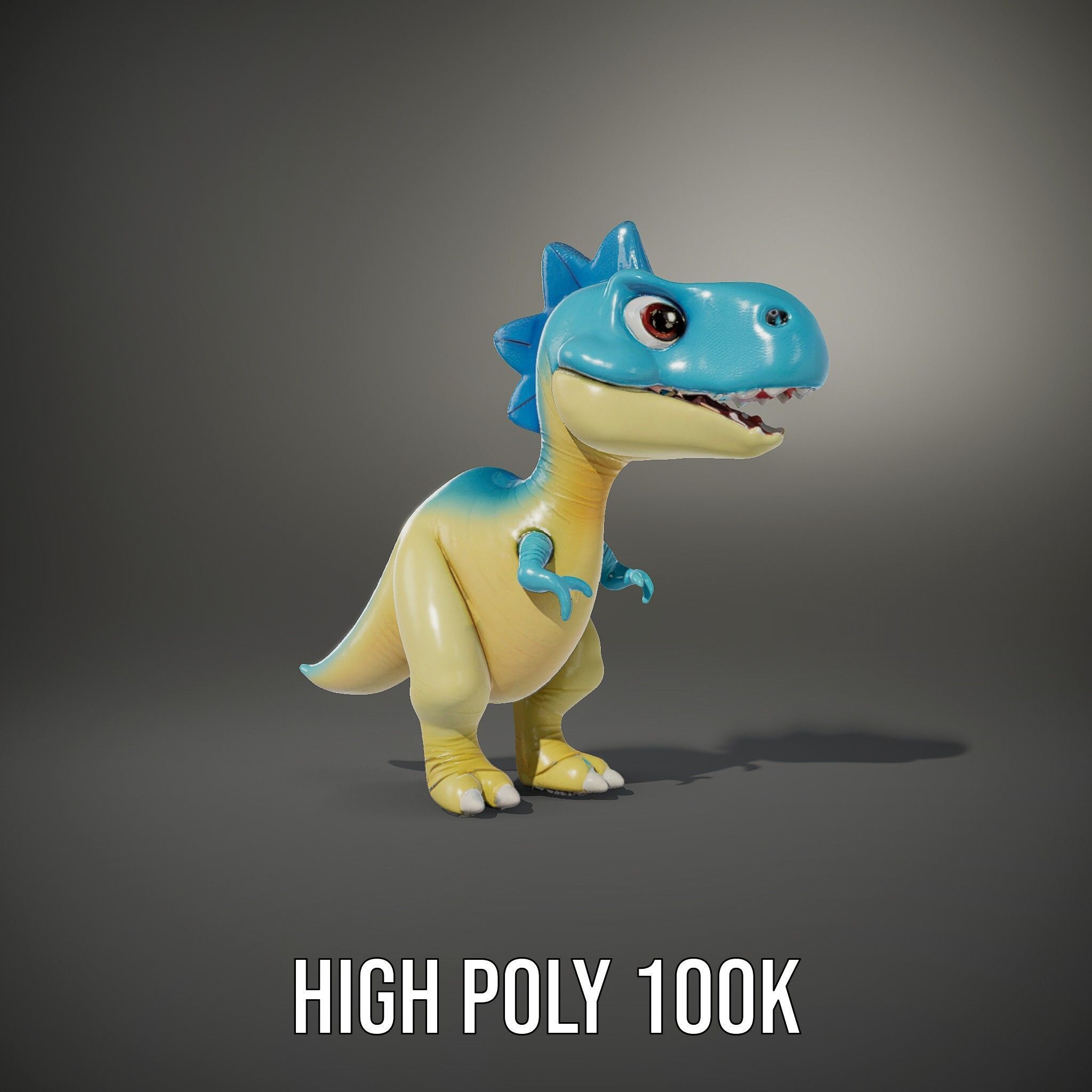 Cute Cartoon Dinosaur D Model Pack Low-poly 3D model_10