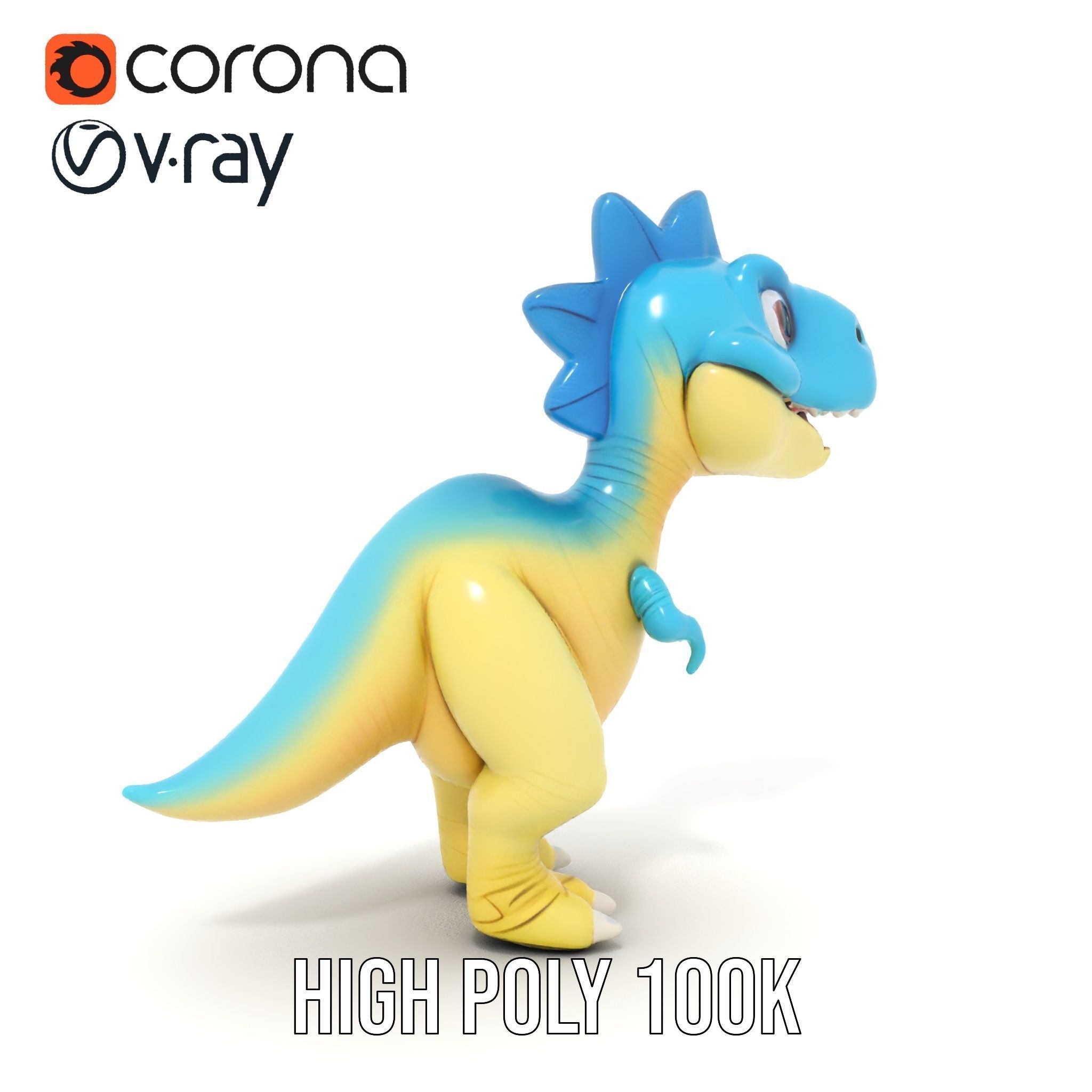 Cute Cartoon Dinosaur D Model Pack Low-poly 3D model_20