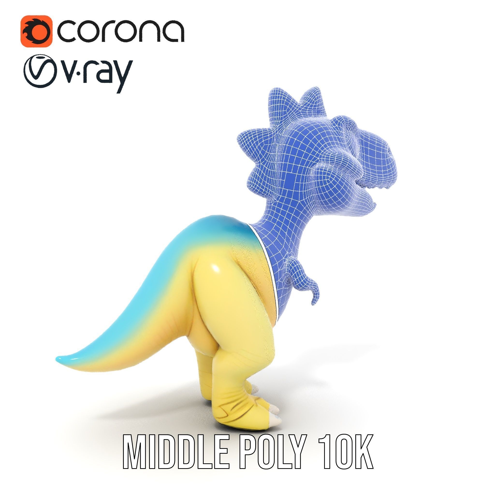 Cute Cartoon Dinosaur D Model Pack Low-poly 3D model_27