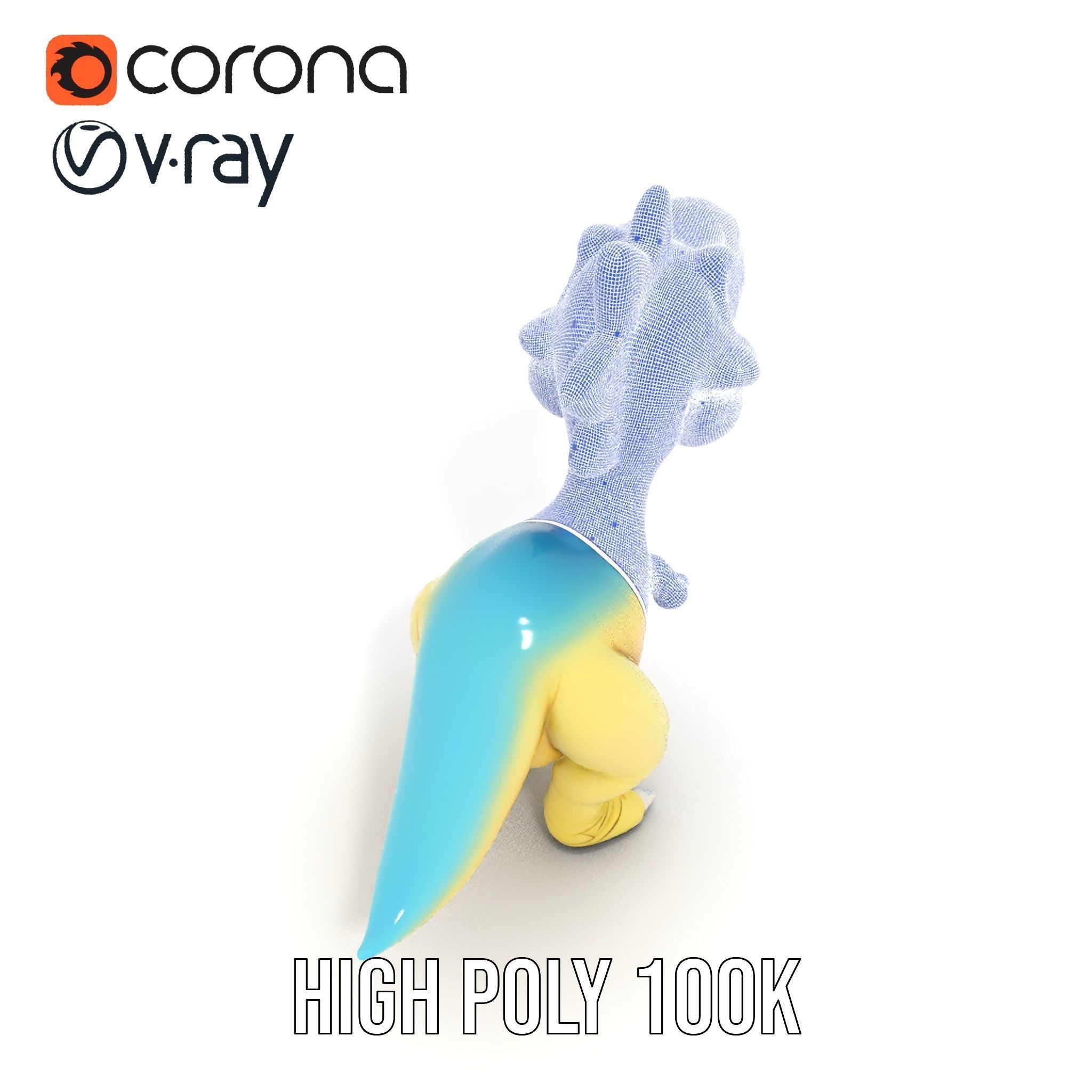 Cute Cartoon Dinosaur D Model Pack Low-poly 3D model_32