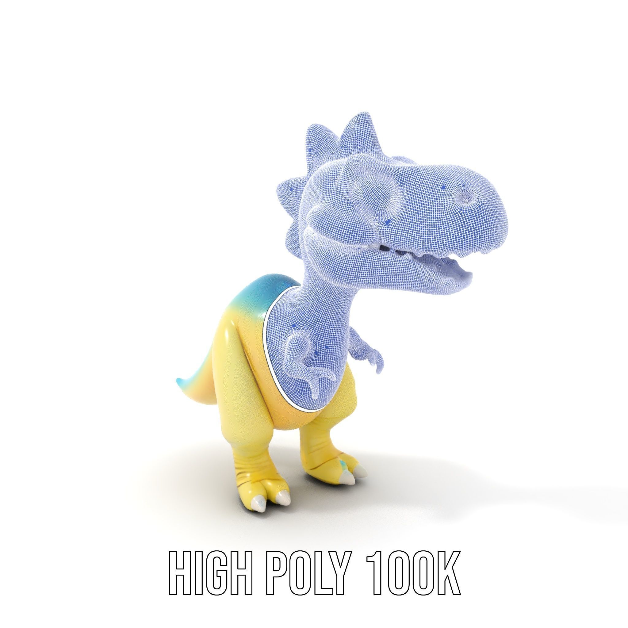 Cute Cartoon Dinosaur D Model Pack Low-poly 3D model_4
