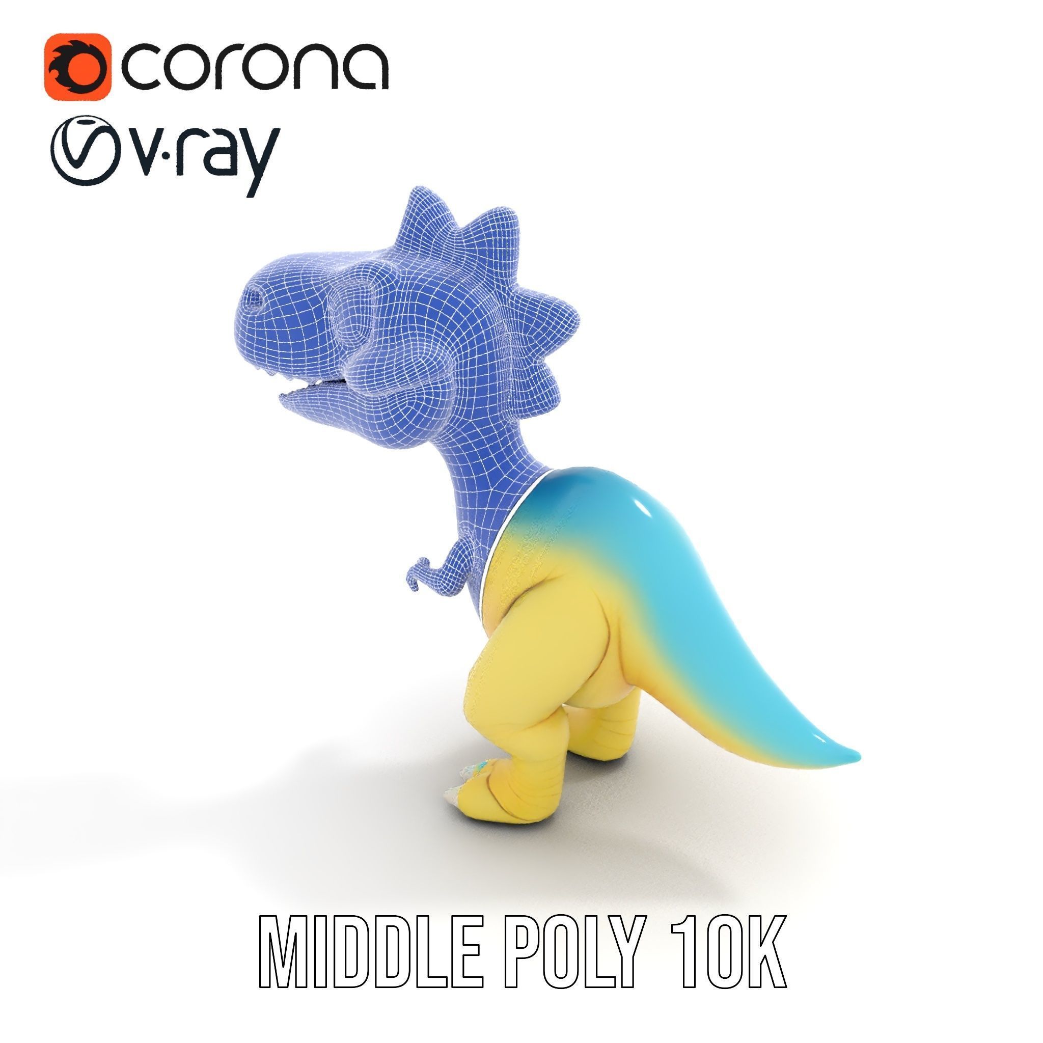 Cute Cartoon Dinosaur D Model Pack Low-poly 3D model_21