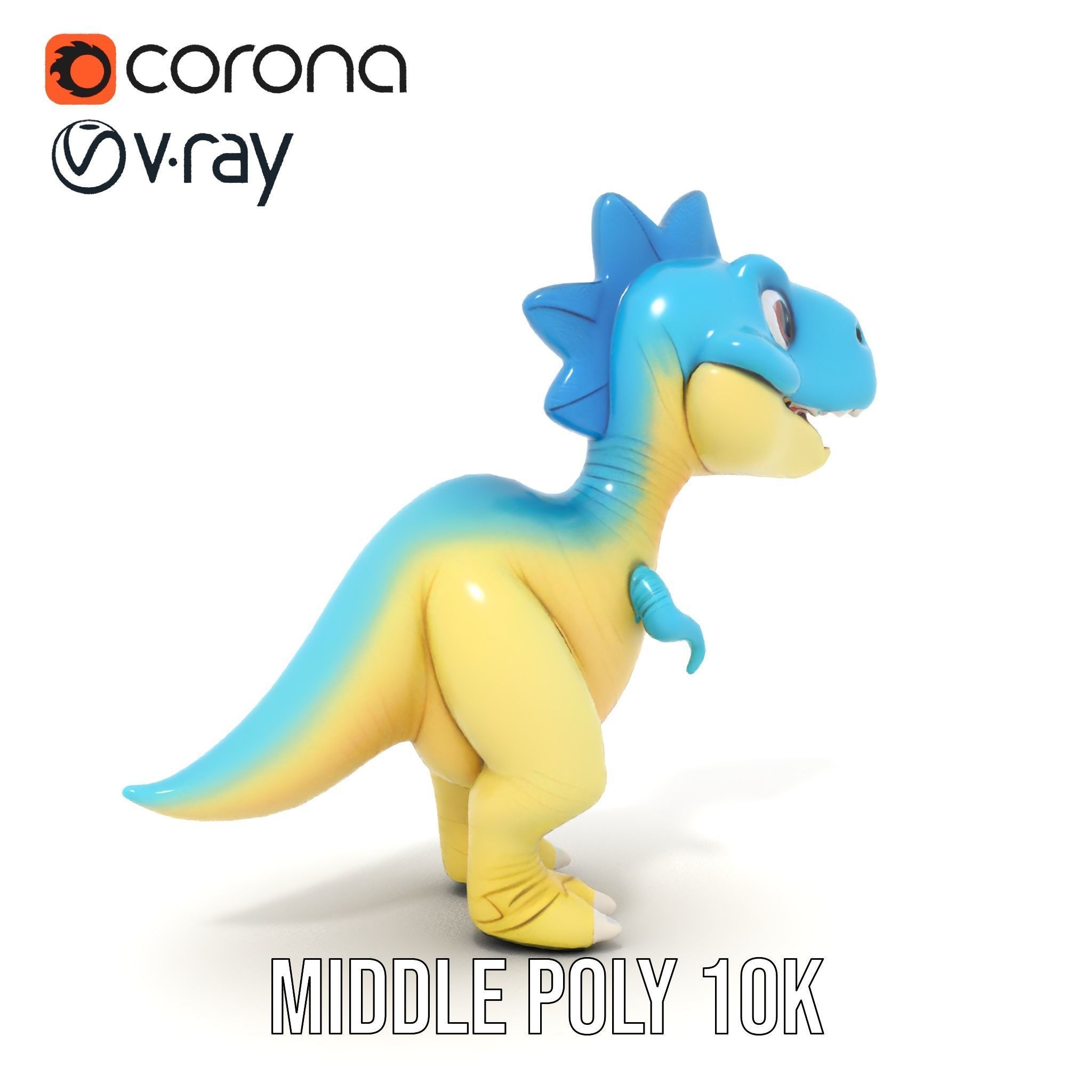 Cute Cartoon Dinosaur D Model Pack Low-poly 3D model_24