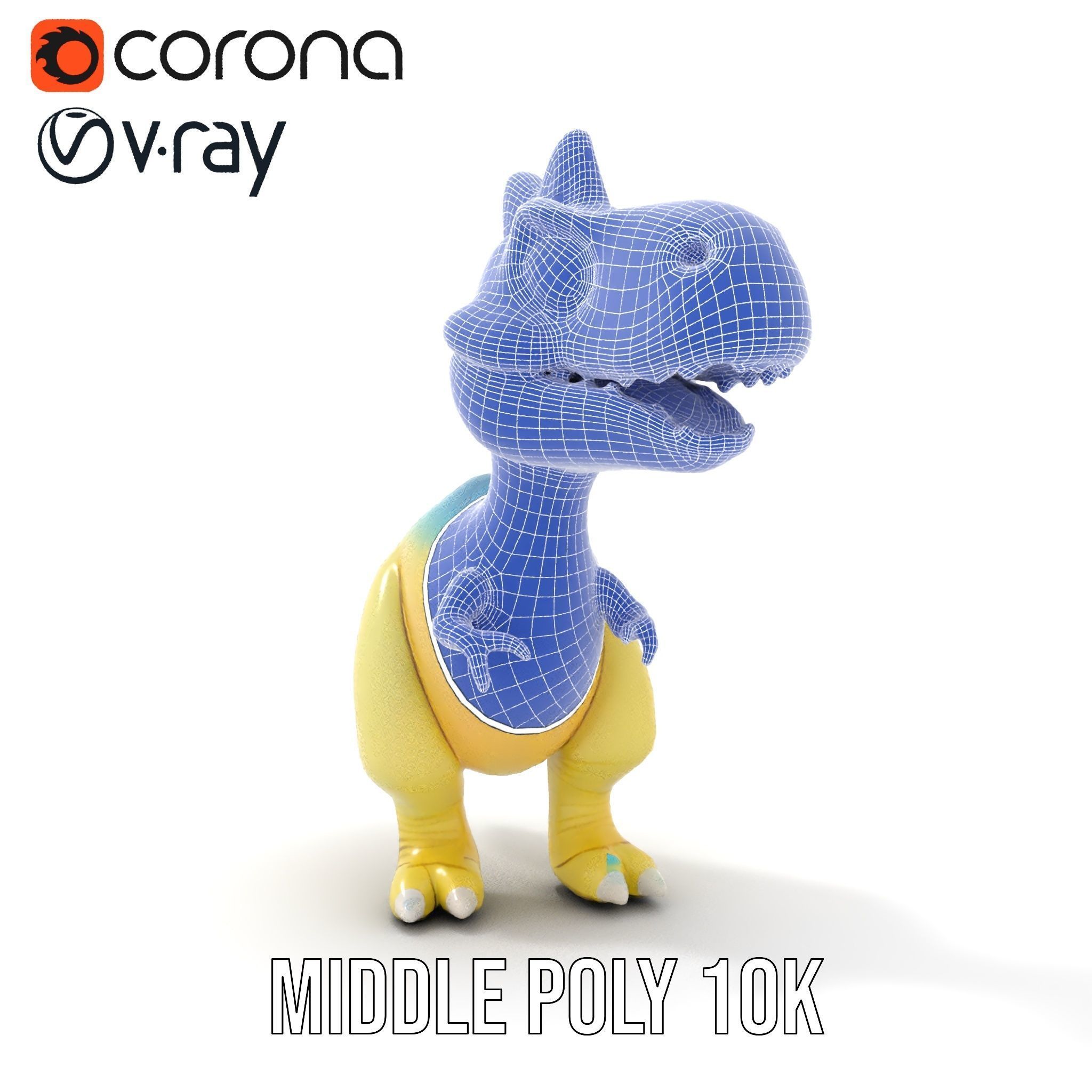 Cute Cartoon Dinosaur D Model Pack Low-poly 3D model_30