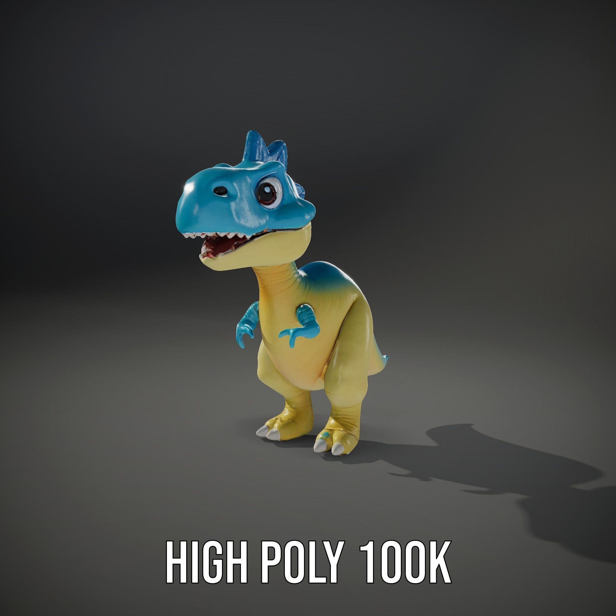 Cute Cartoon Dinosaur D Model Pack Low-poly 3D model_8