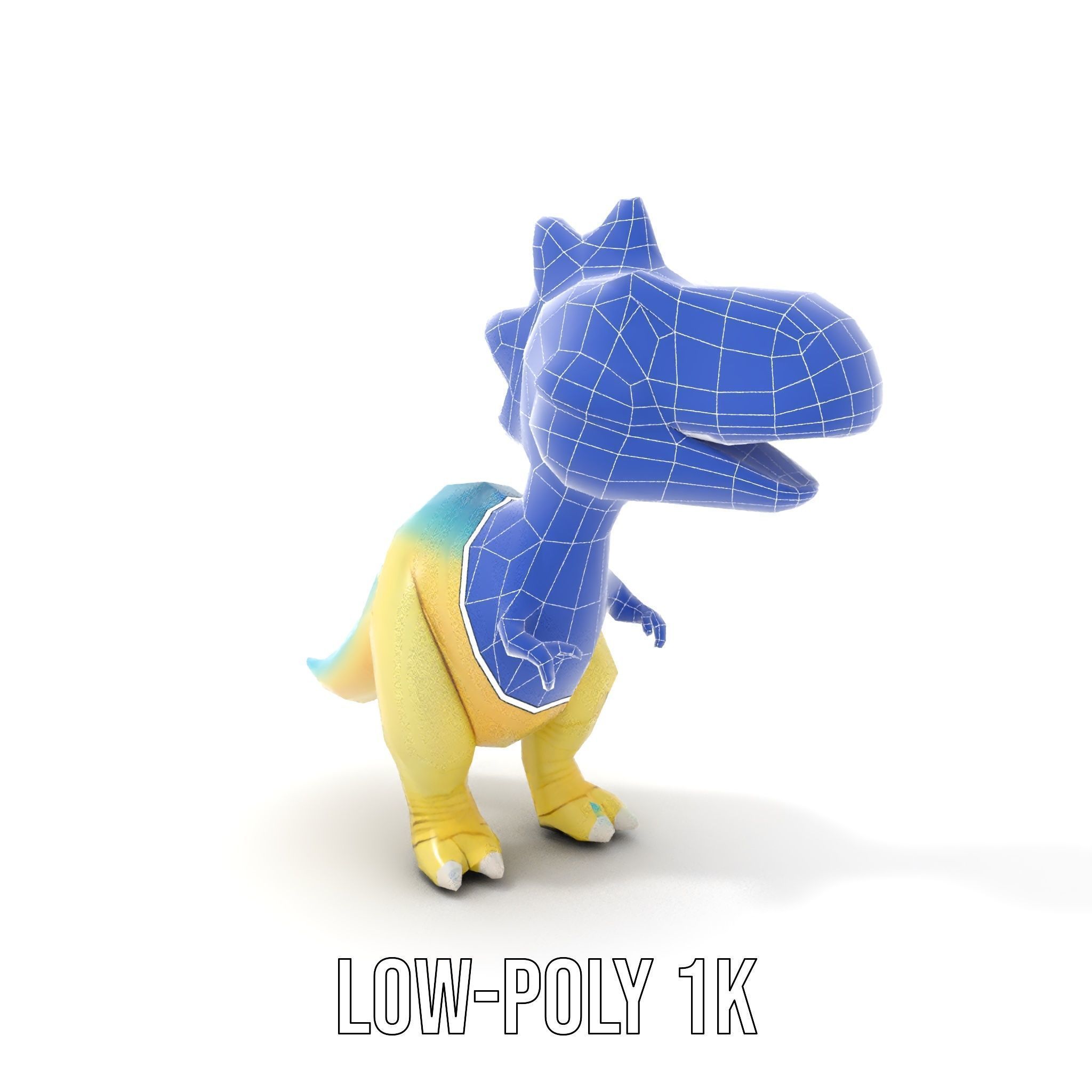 Cute Cartoon Dinosaur D Model Pack Low-poly 3D model_25
