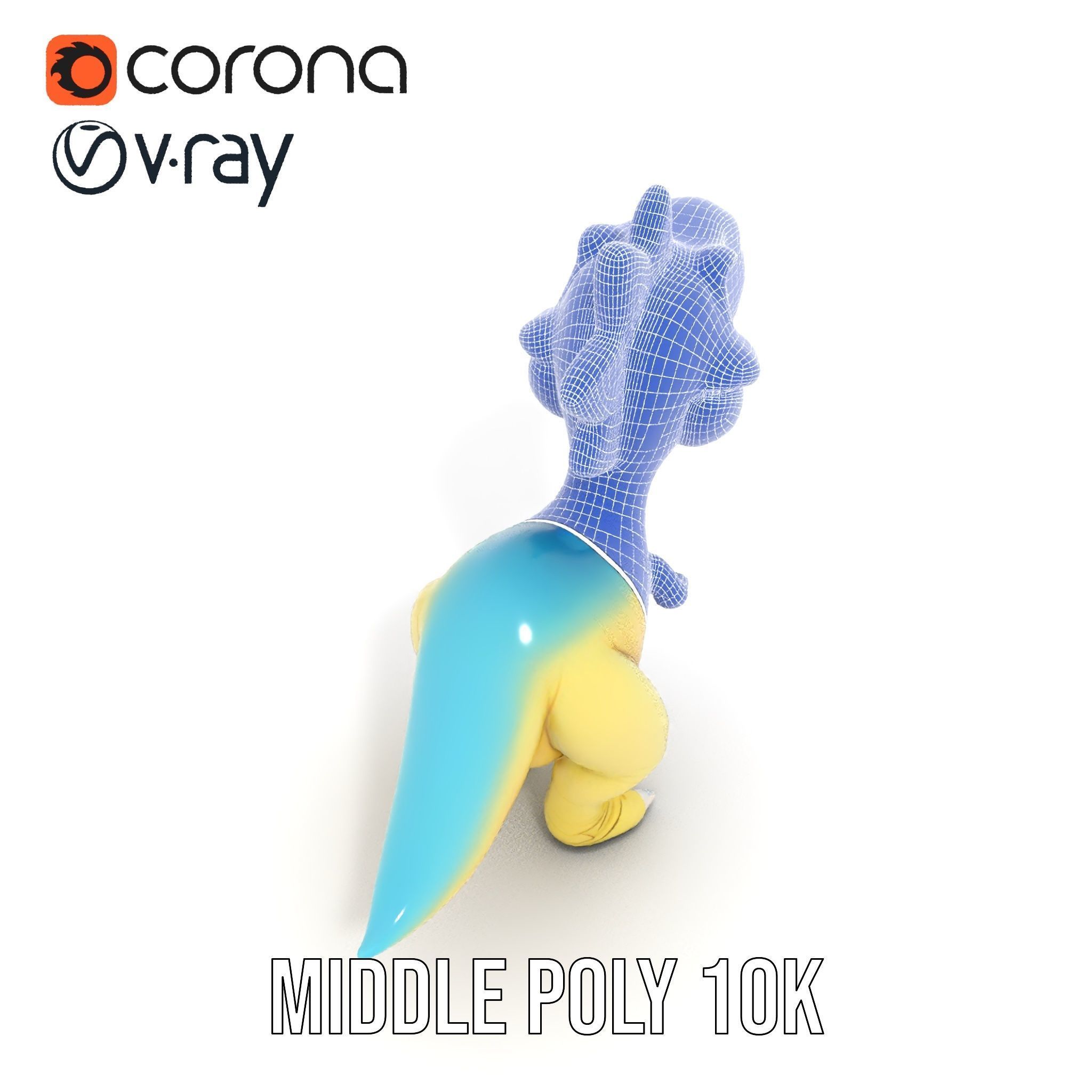 Cute Cartoon Dinosaur D Model Pack Low-poly 3D model_16