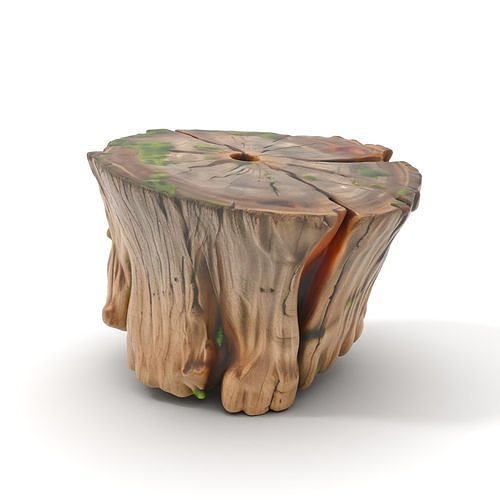 Mossy Tree Stump Model Pack with Natural Texture Low-poly 3D model