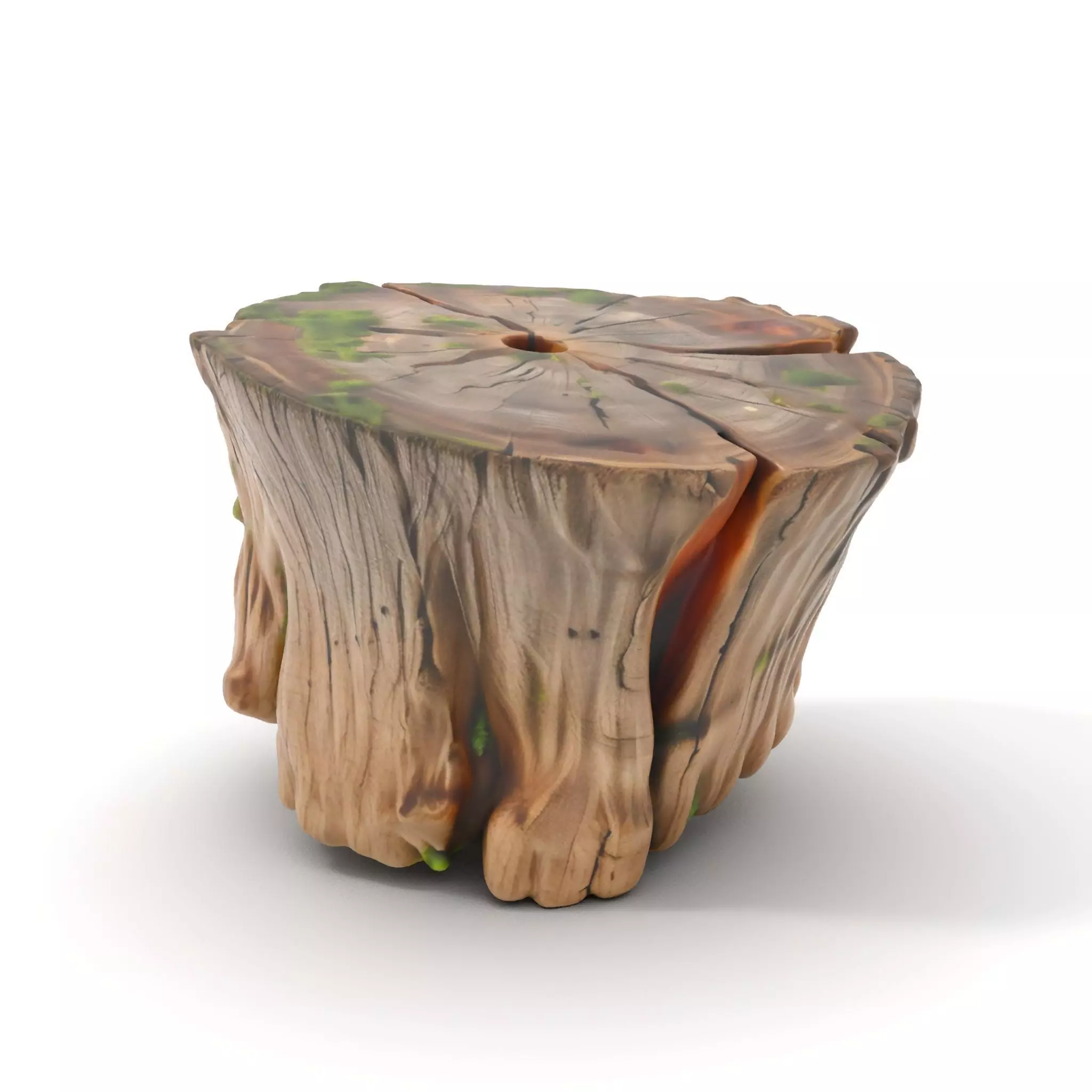 Mossy Tree Stump Model Pack with Natural Texture Low-poly 3D model_0