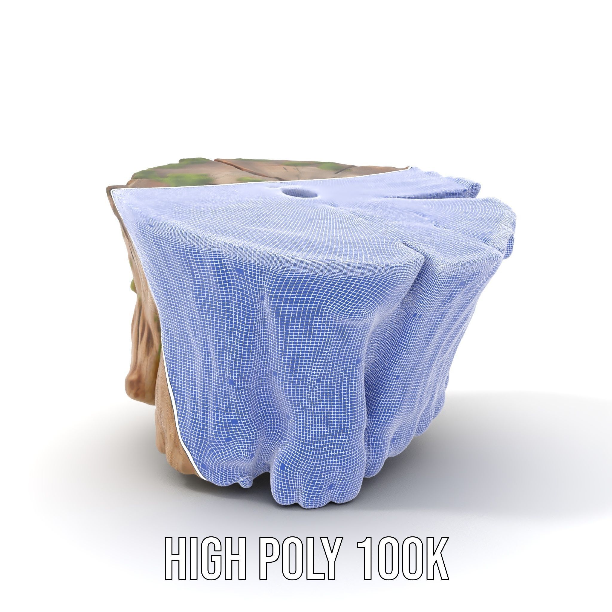 Mossy Tree Stump Model Pack with Natural Texture Low-poly 3D model_4