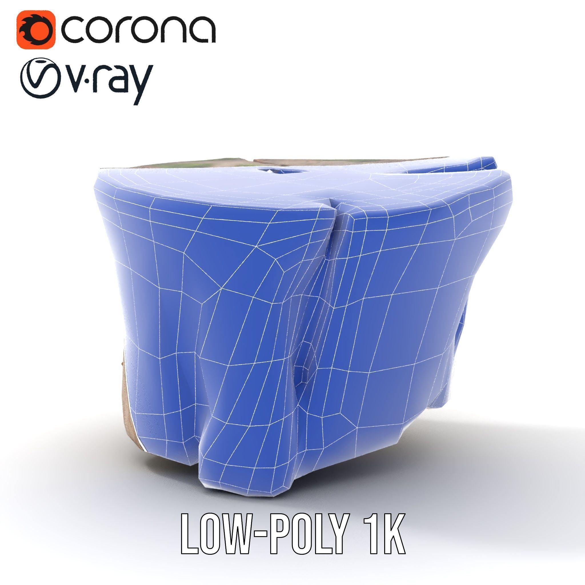 Mossy Tree Stump Model Pack with Natural Texture Low-poly 3D model_30