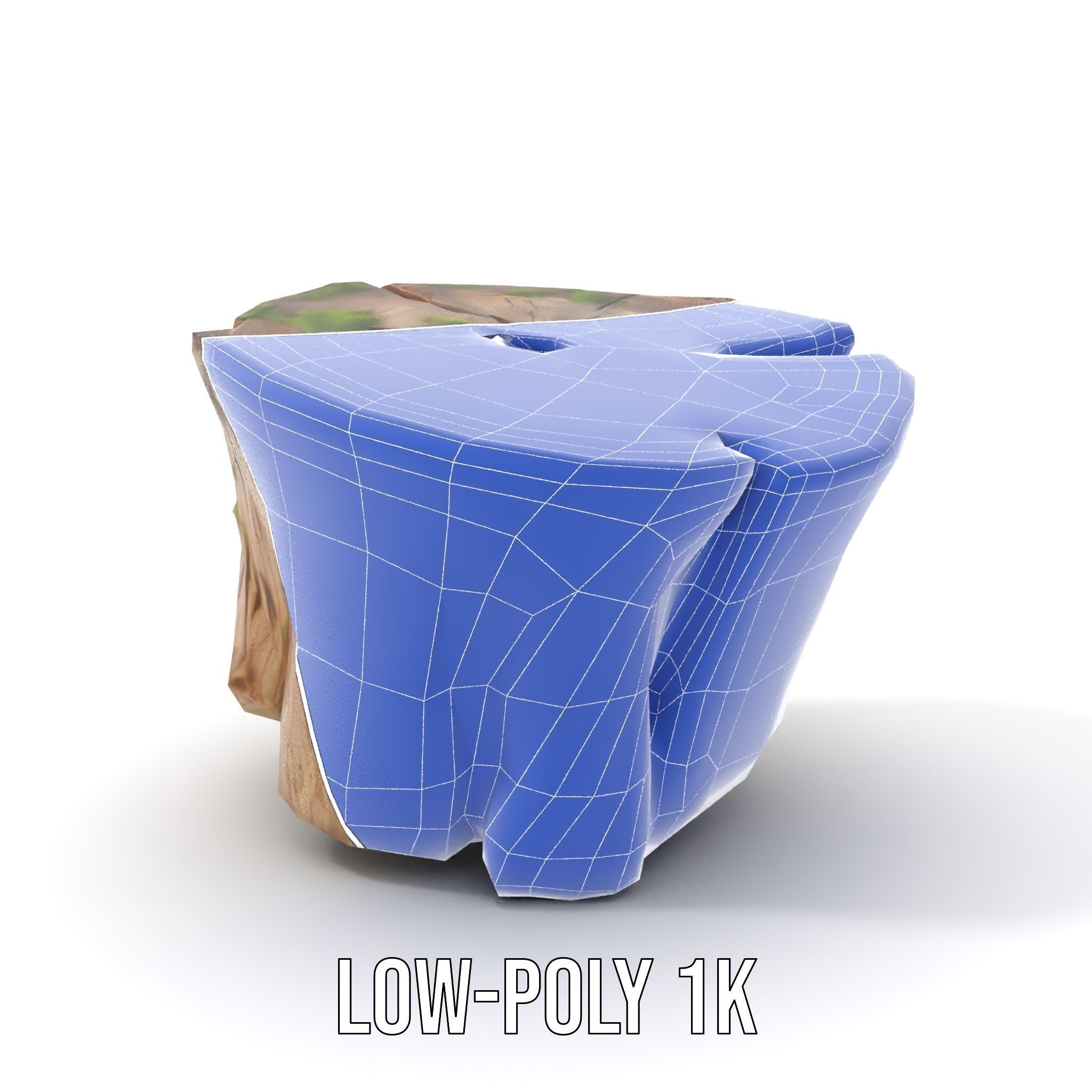 Mossy Tree Stump Model Pack with Natural Texture Low-poly 3D model_14