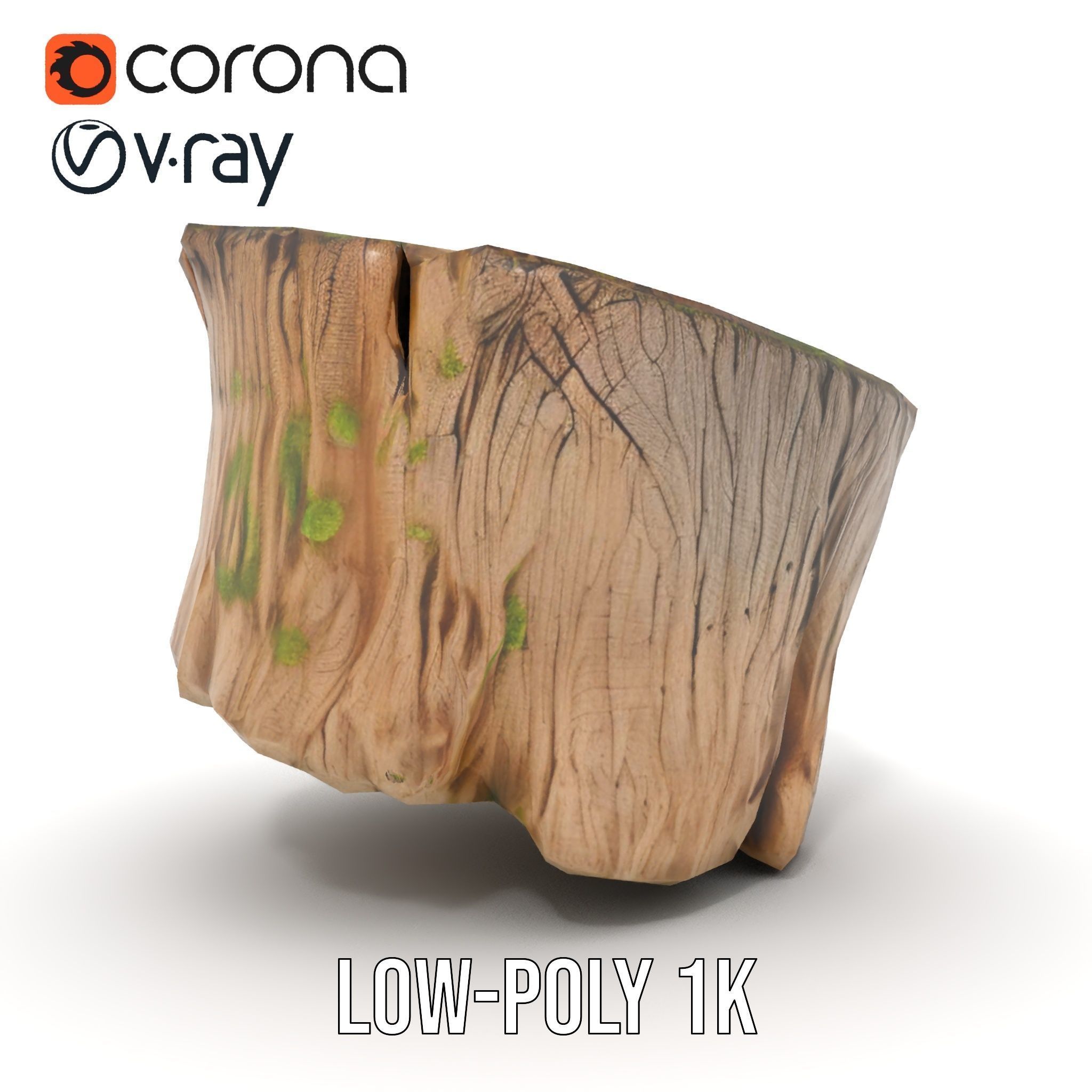 Mossy Tree Stump Model Pack with Natural Texture Low-poly 3D model_22