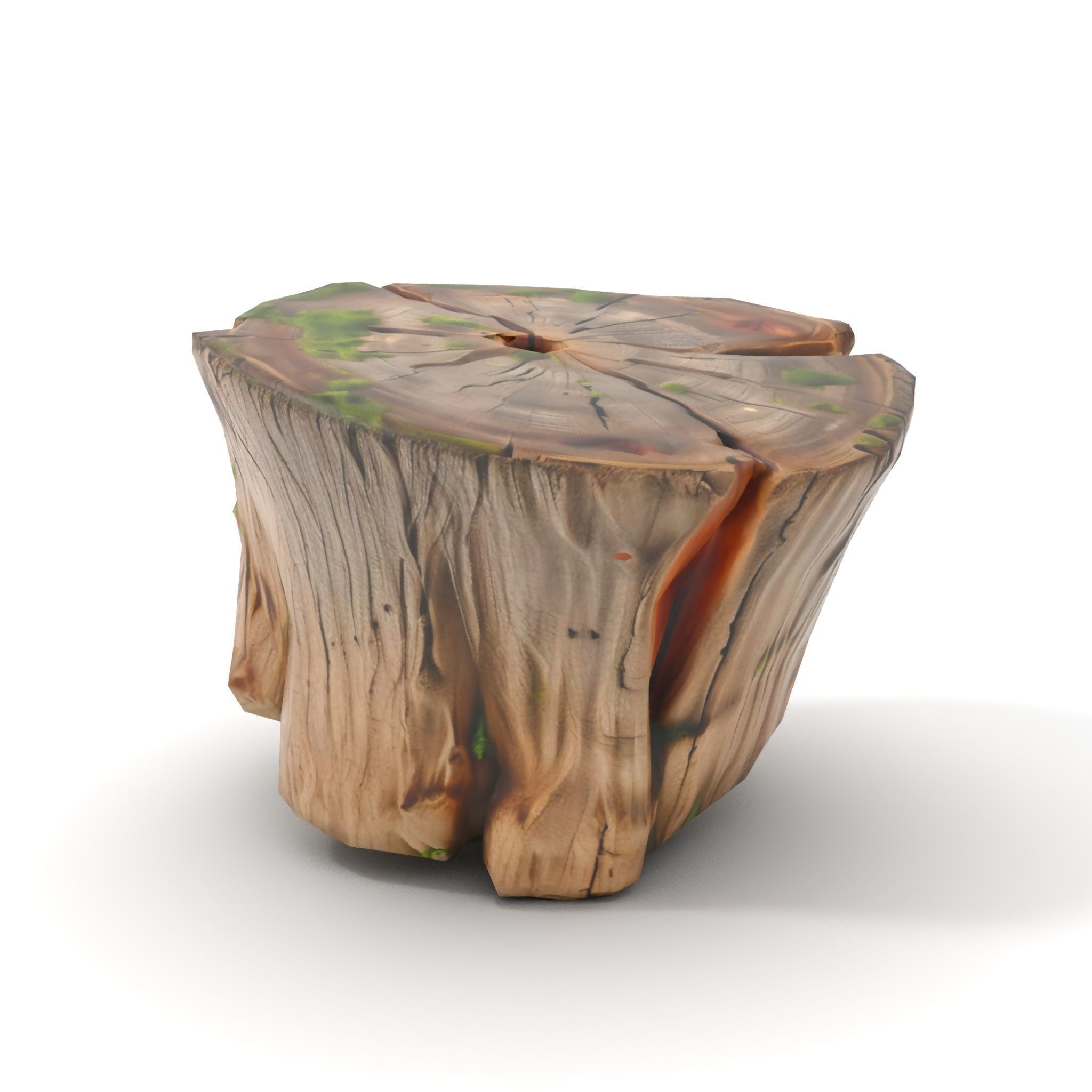 Mossy Tree Stump Model Pack with Natural Texture Low-poly 3D model_9