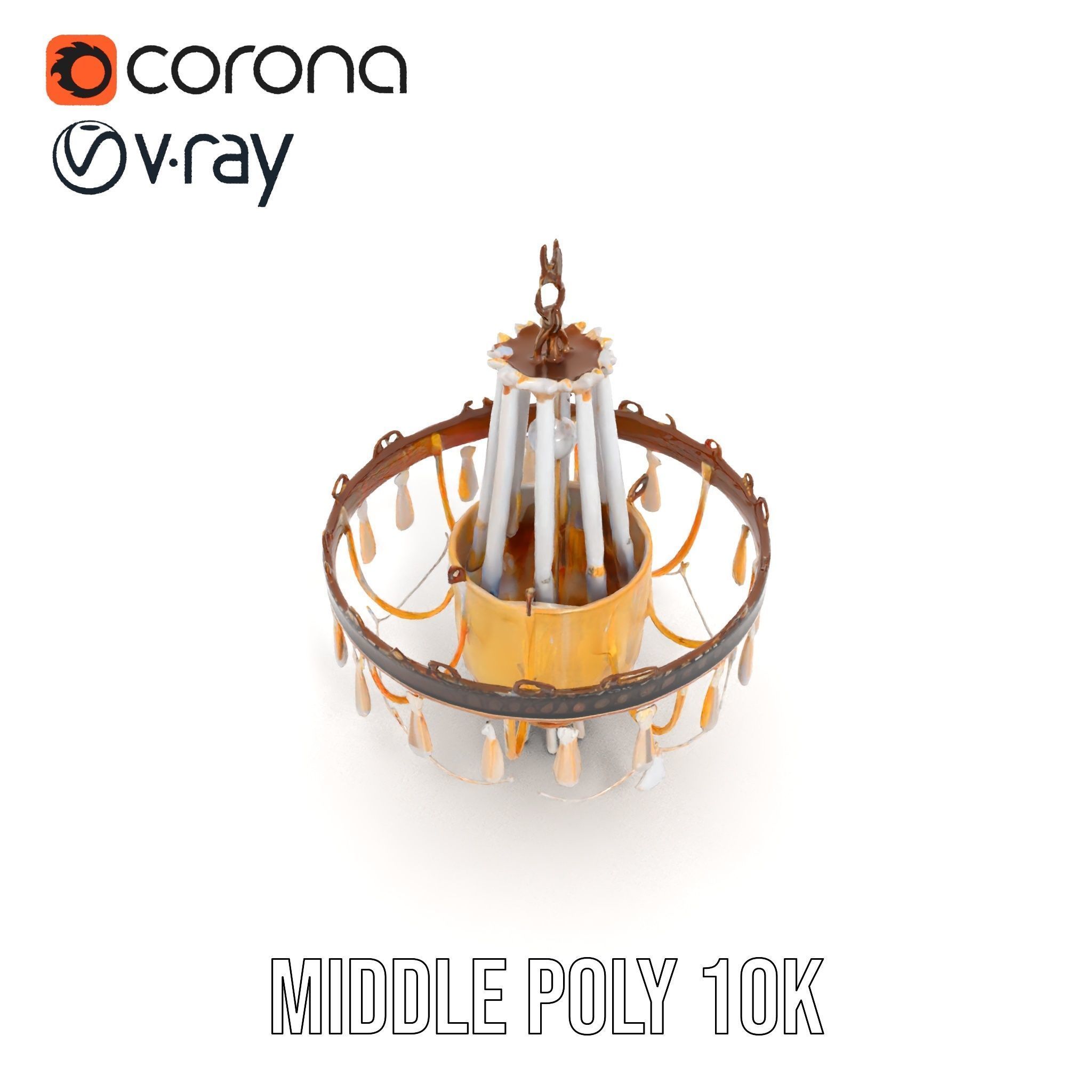 Elegant Crystal Chandelier Model Pack with Detailed Design Low-poly 3D model_21
