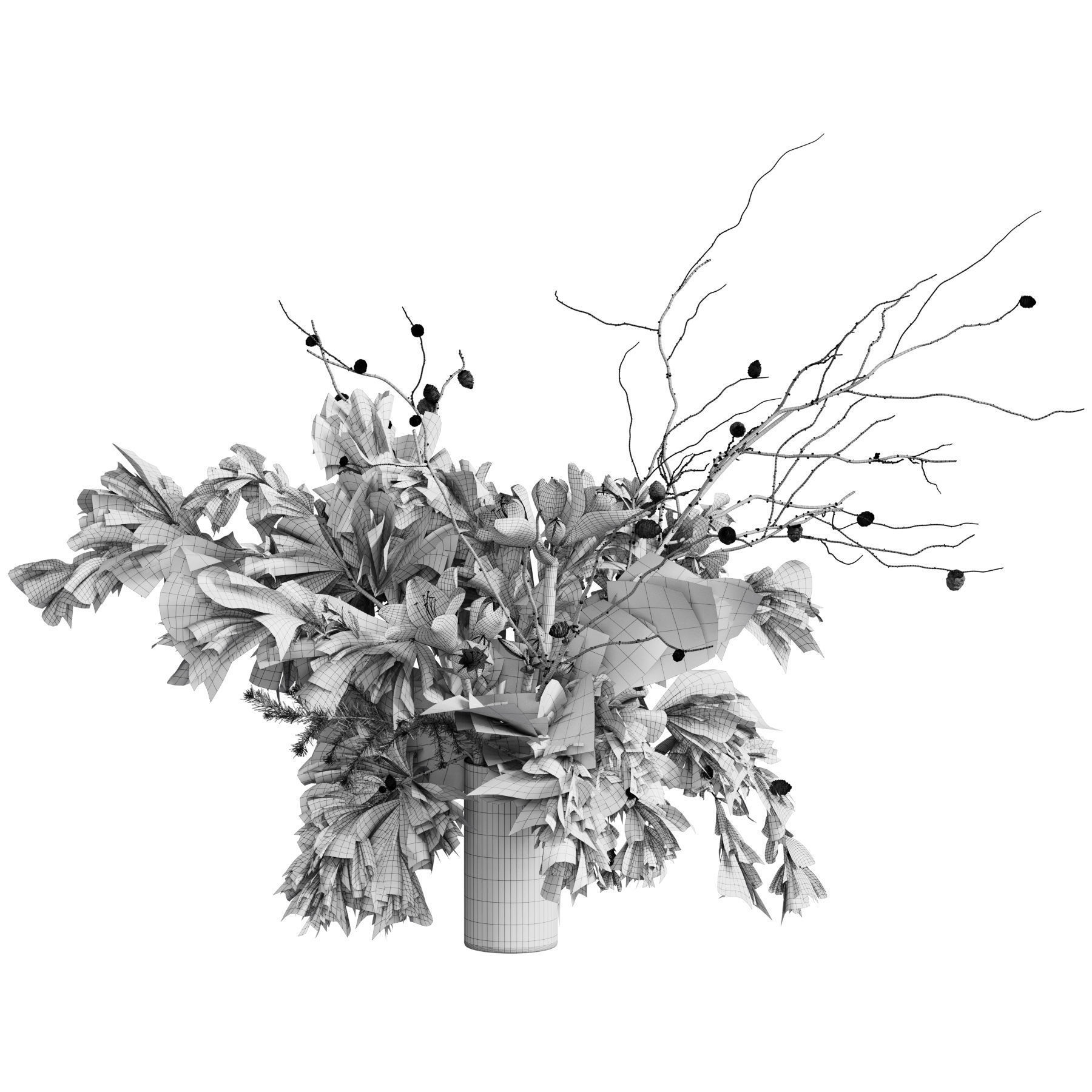 Flower In Vase 80 3D model_6