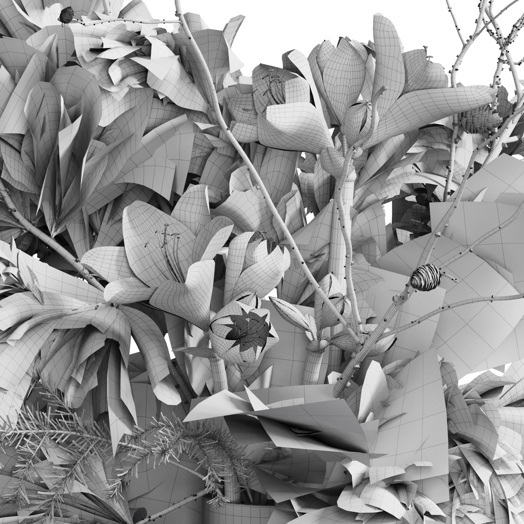 Flower In Vase 80 3D model_5