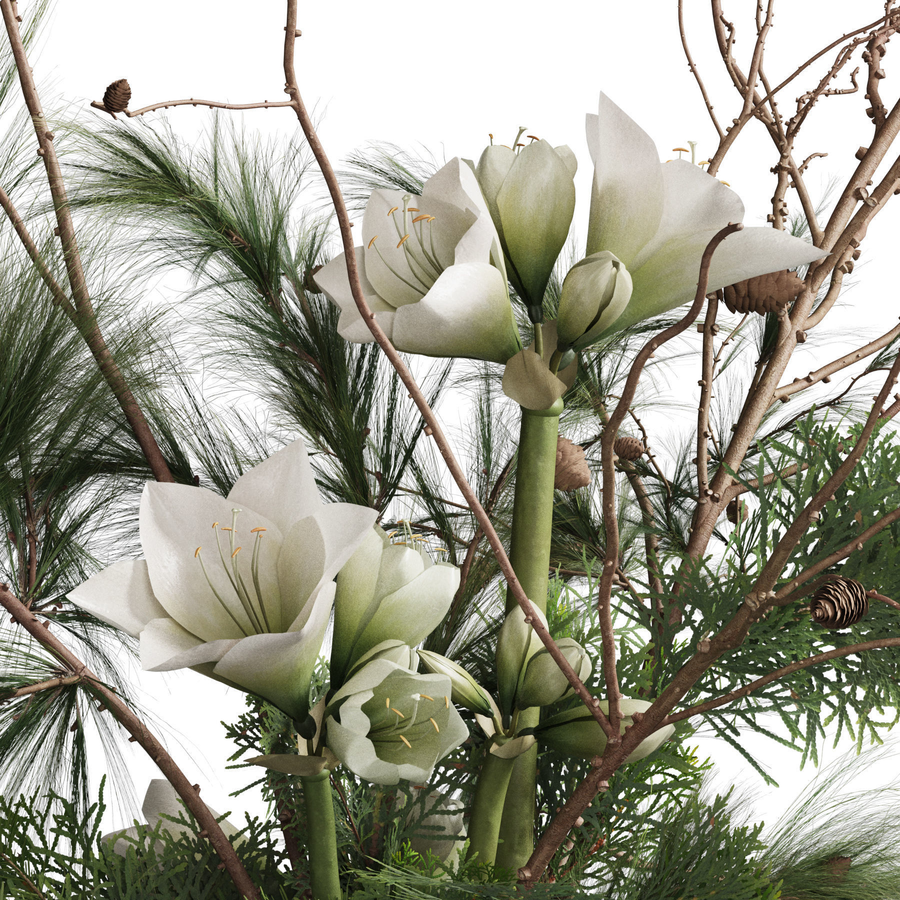 Flower In Vase 80 3D model_4