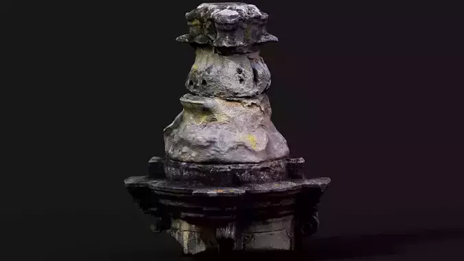 ancient column destroyed stone ruins PBR photogrammetry