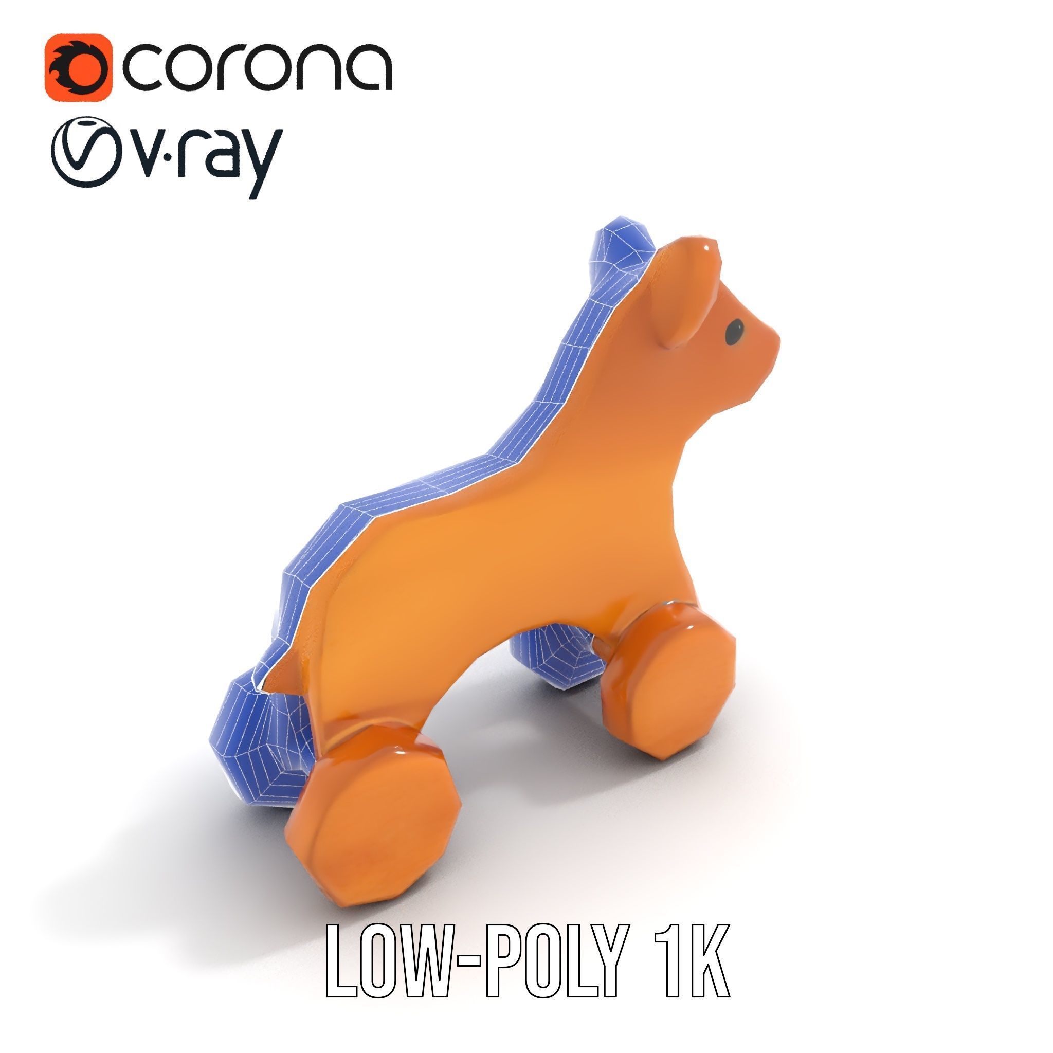 Wooden Toy Animal Model Pack with Rolling Feature Low-poly 3D model_22