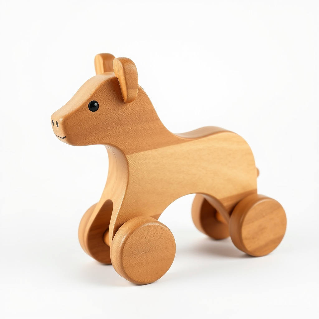 Wooden Toy Animal Model Pack with Rolling Feature Low-poly 3D model_2