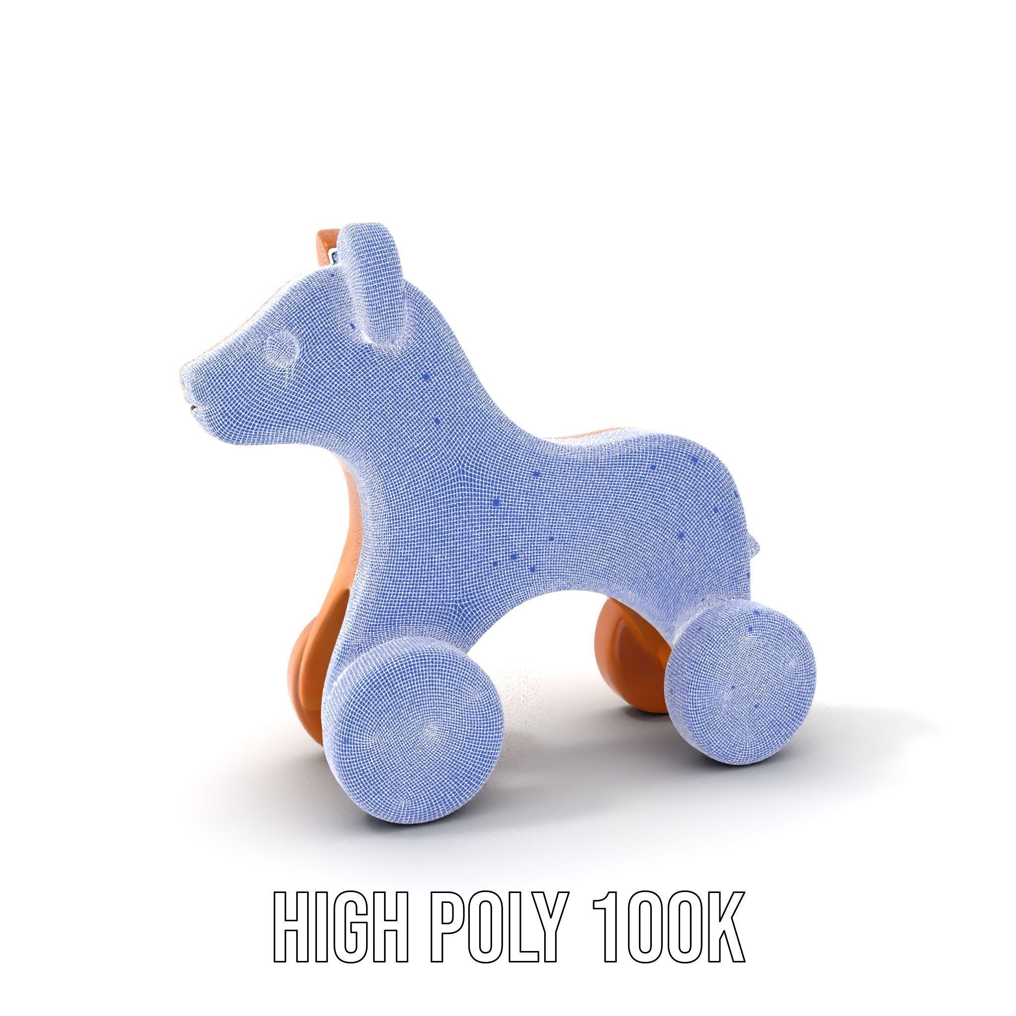 Wooden Toy Animal Model Pack with Rolling Feature Low-poly 3D model_4