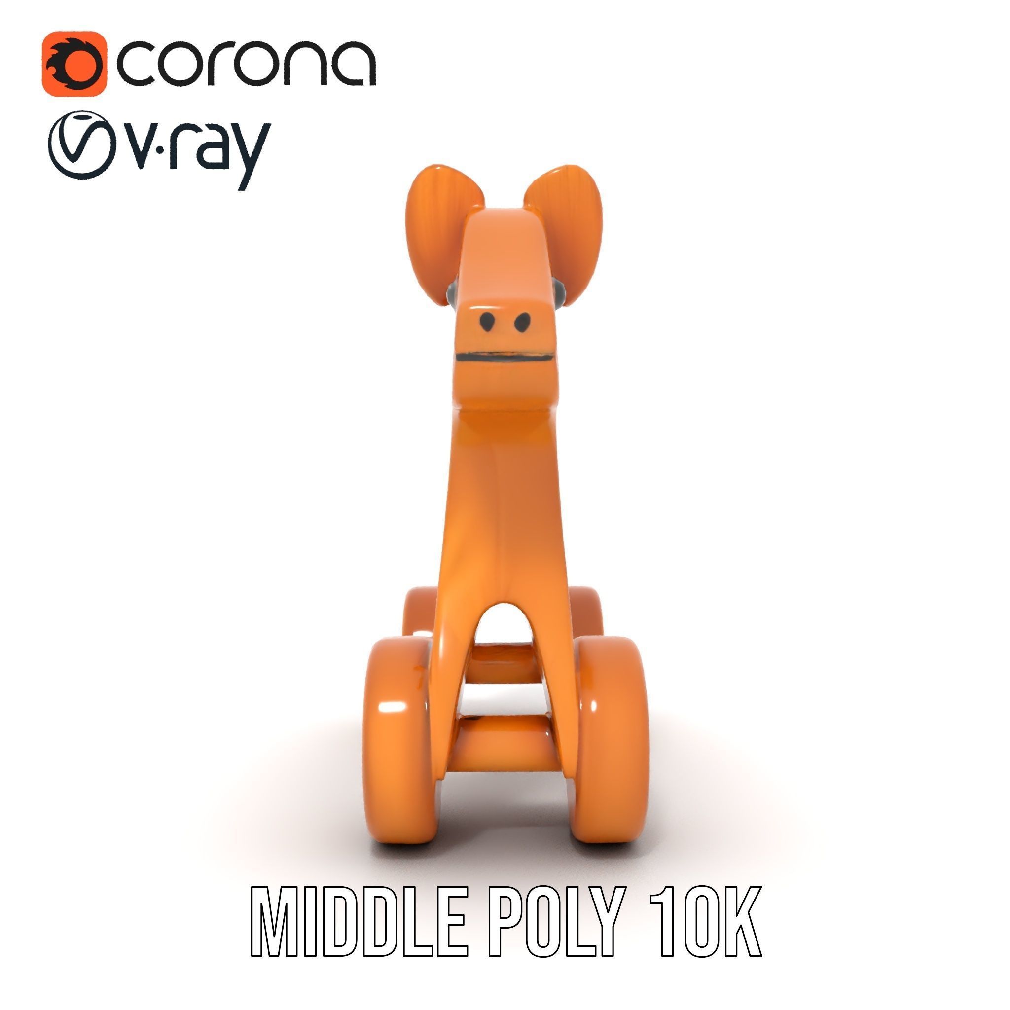 Wooden Toy Animal Model Pack with Rolling Feature Low-poly 3D model_5