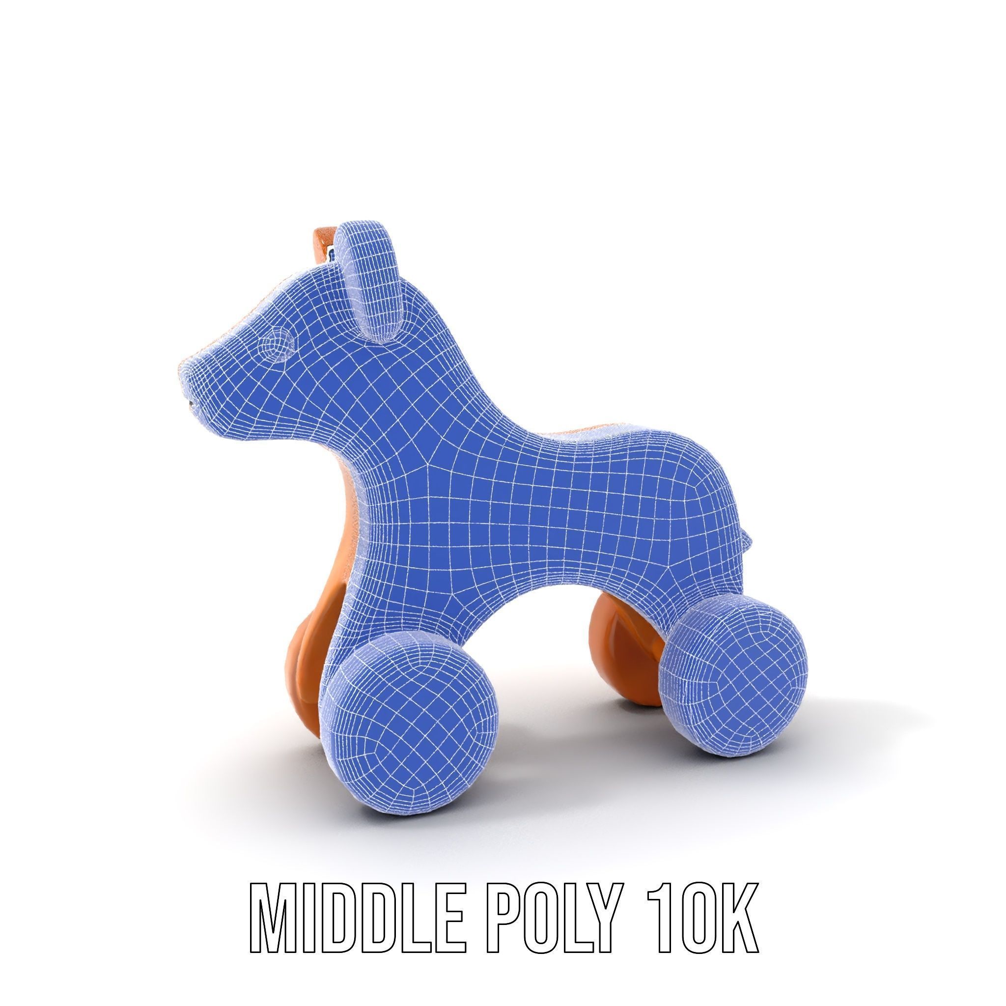 Wooden Toy Animal Model Pack with Rolling Feature Low-poly 3D model_21
