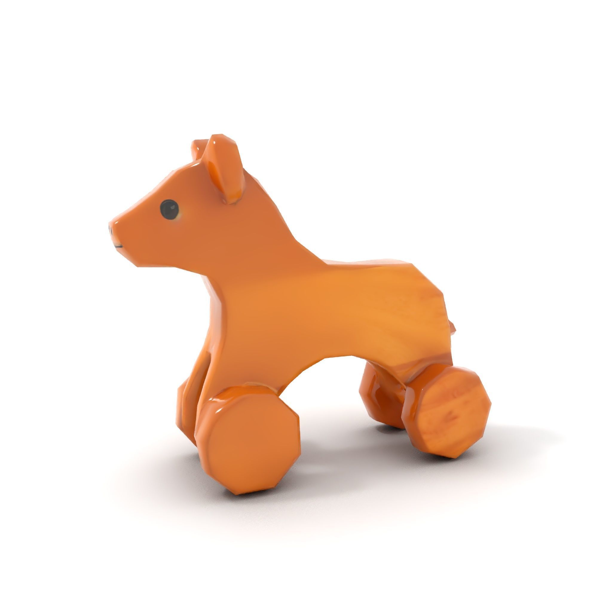 Wooden Toy Animal Model Pack with Rolling Feature Low-poly 3D model_16