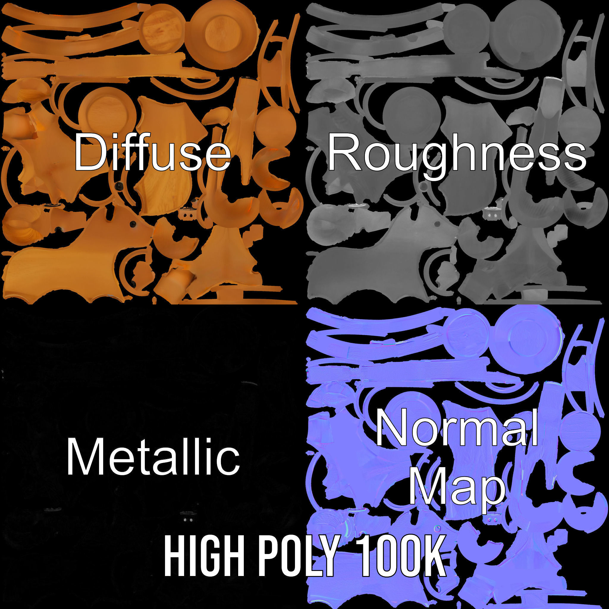 Wooden Toy Animal Model Pack with Rolling Feature Low-poly 3D model_3