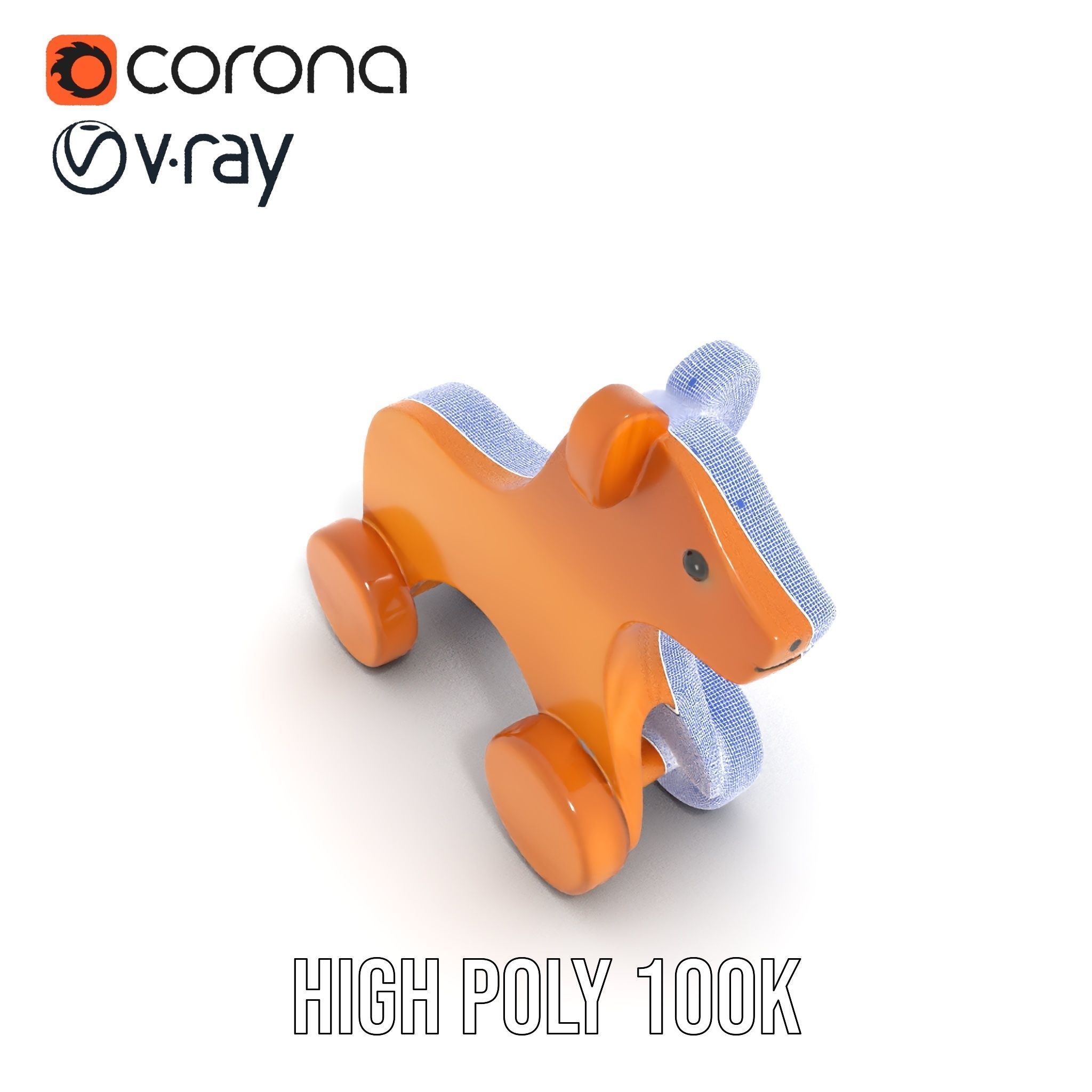 Wooden Toy Animal Model Pack with Rolling Feature Low-poly 3D model_29