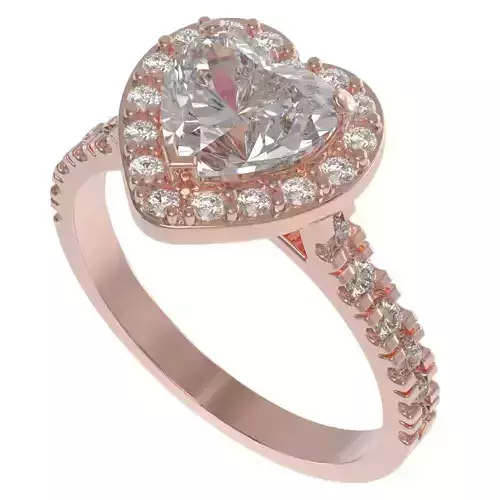 Heart-Shaped Halo Engagement Ring