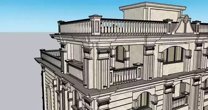 Classic Seven Story Residential Building 