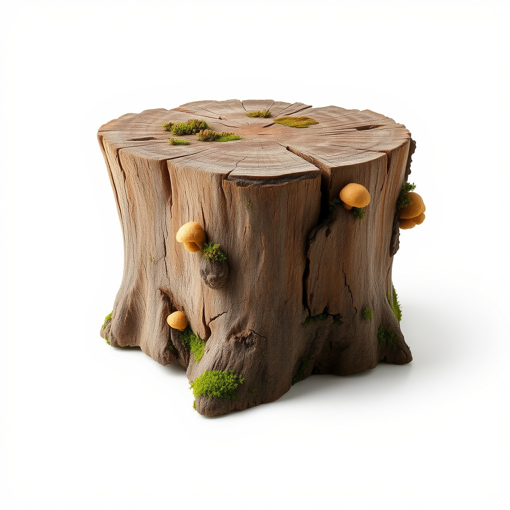 Forest Tree Stump with Moss and Fungi Model Pack Low-poly 3D model_2