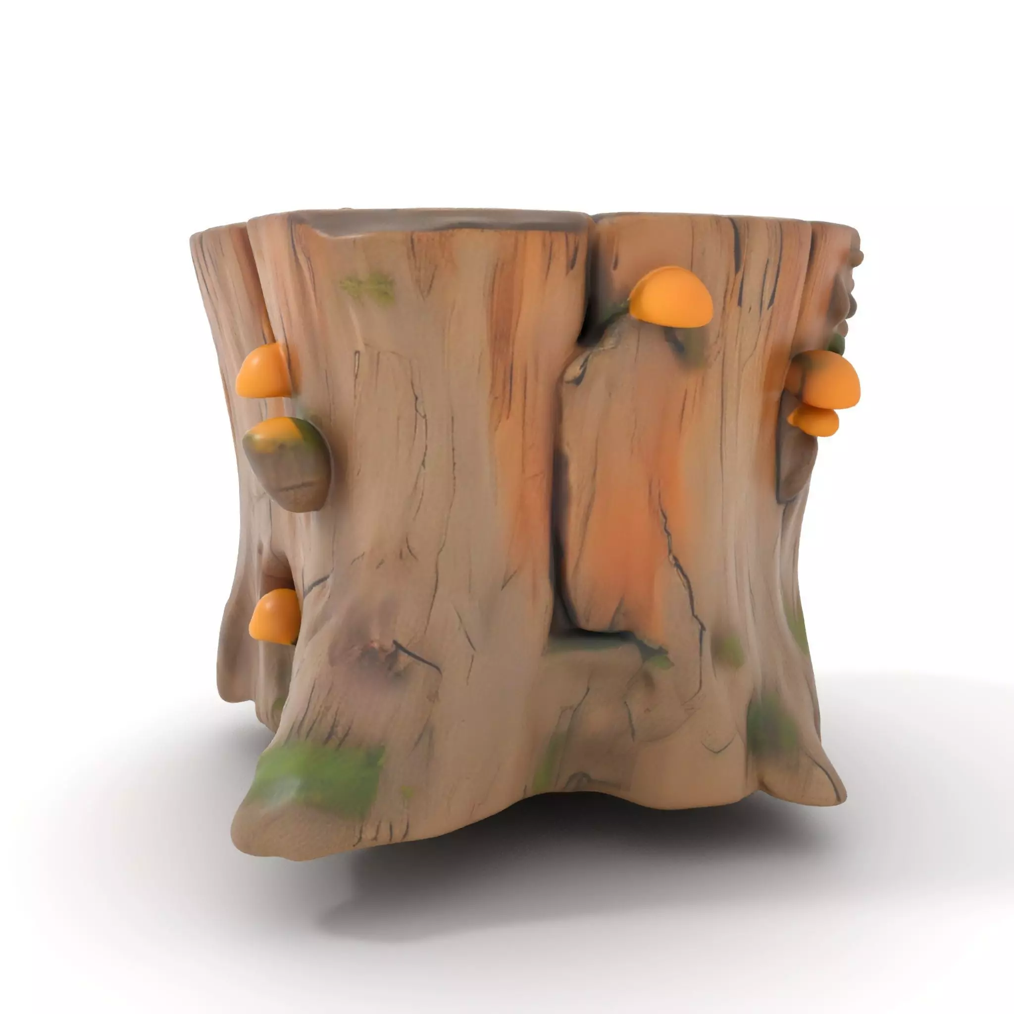 Forest Tree Stump with Moss and Fungi Model Pack Low-poly 3D model_0