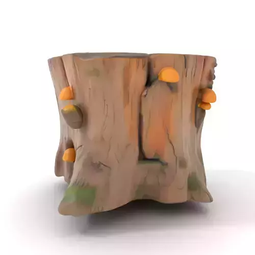 Forest Tree Stump with Moss and Fungi Model Pack Low-poly 3D model