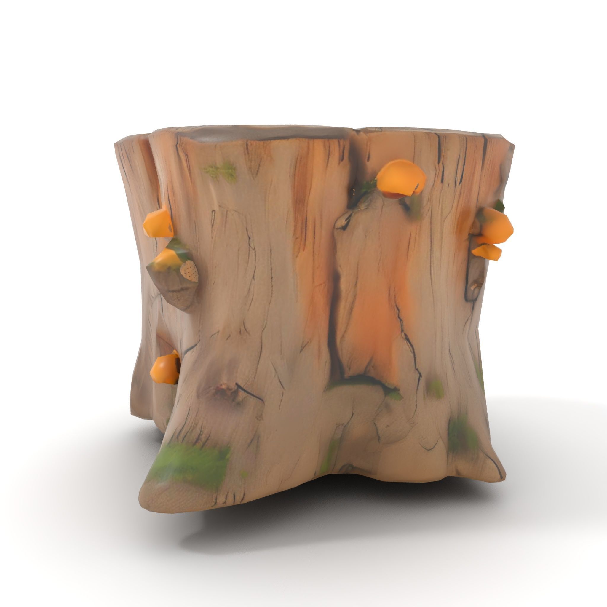 Forest Tree Stump with Moss and Fungi Model Pack Low-poly 3D model_7