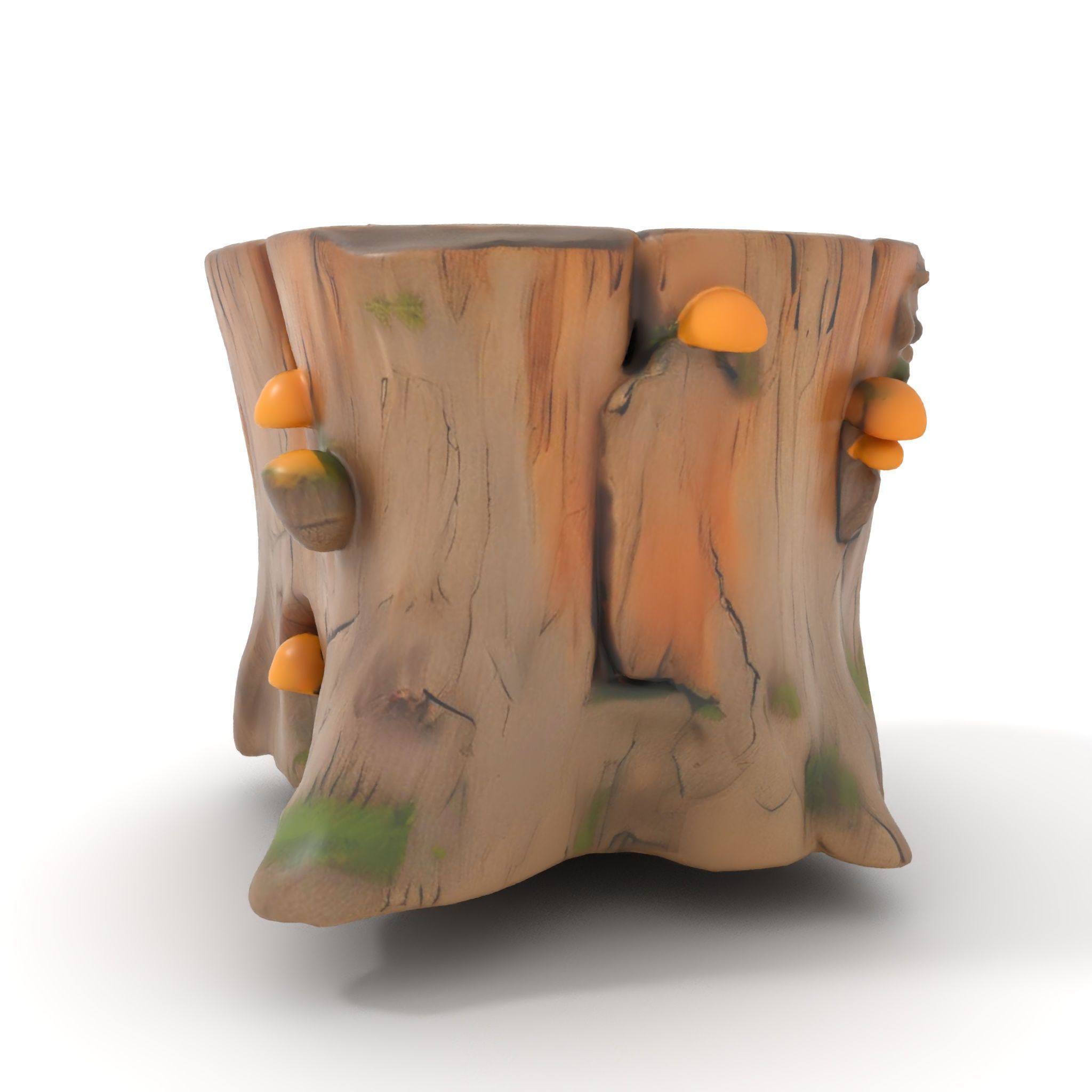 Forest Tree Stump with Moss and Fungi Model Pack Low-poly 3D model_11