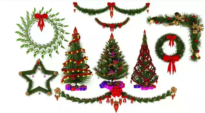 Christmas Wreath and christmas tree collection