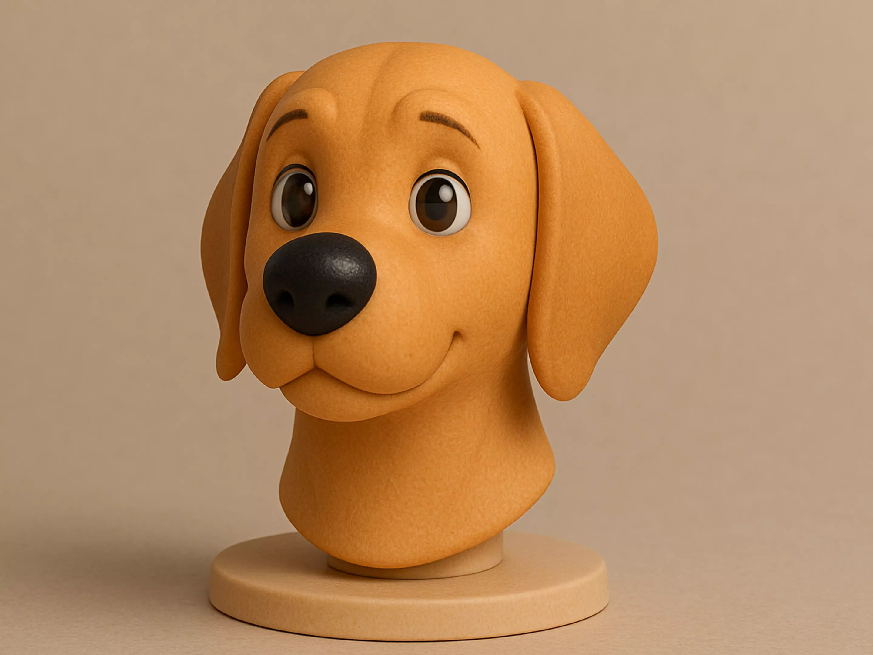 Dog head bust 3D print model_0
