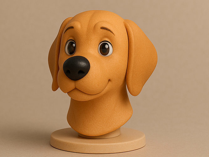 Dog head bust 3D print model
