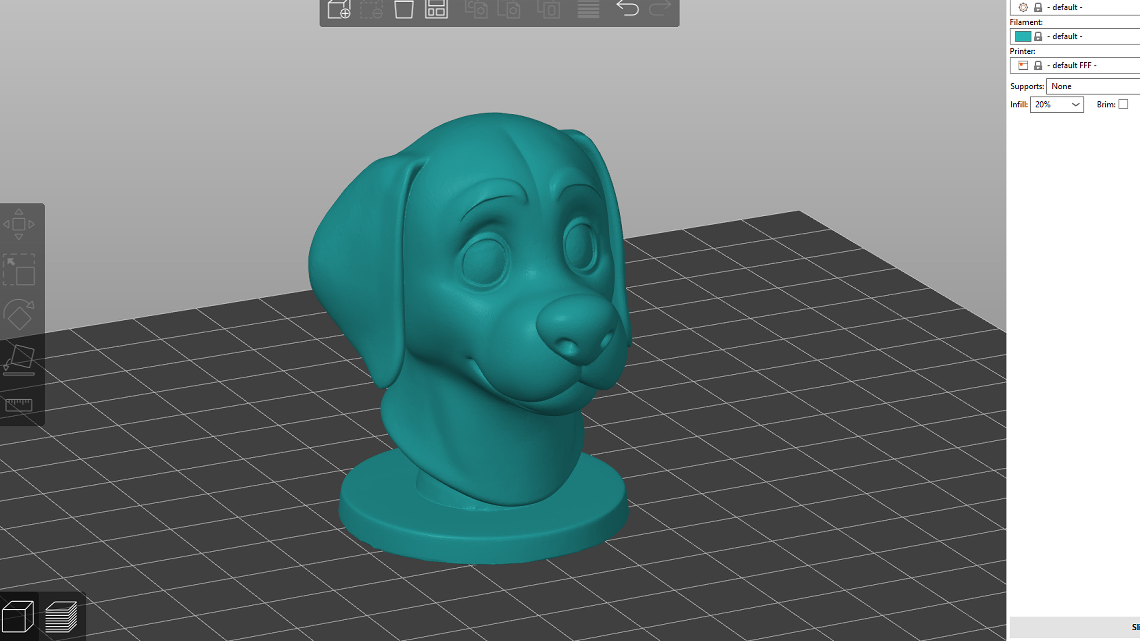 Dog head bust 3D print model_1