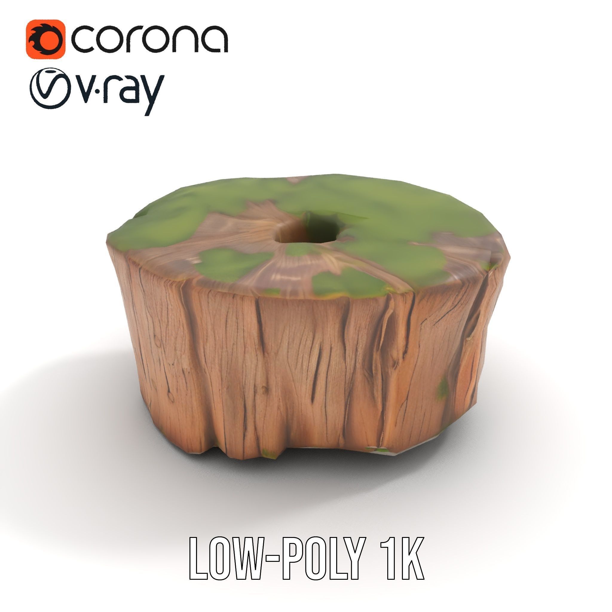 Mossy Tree Stump Model Pack for Nature Scenes Low-poly 3D model_17