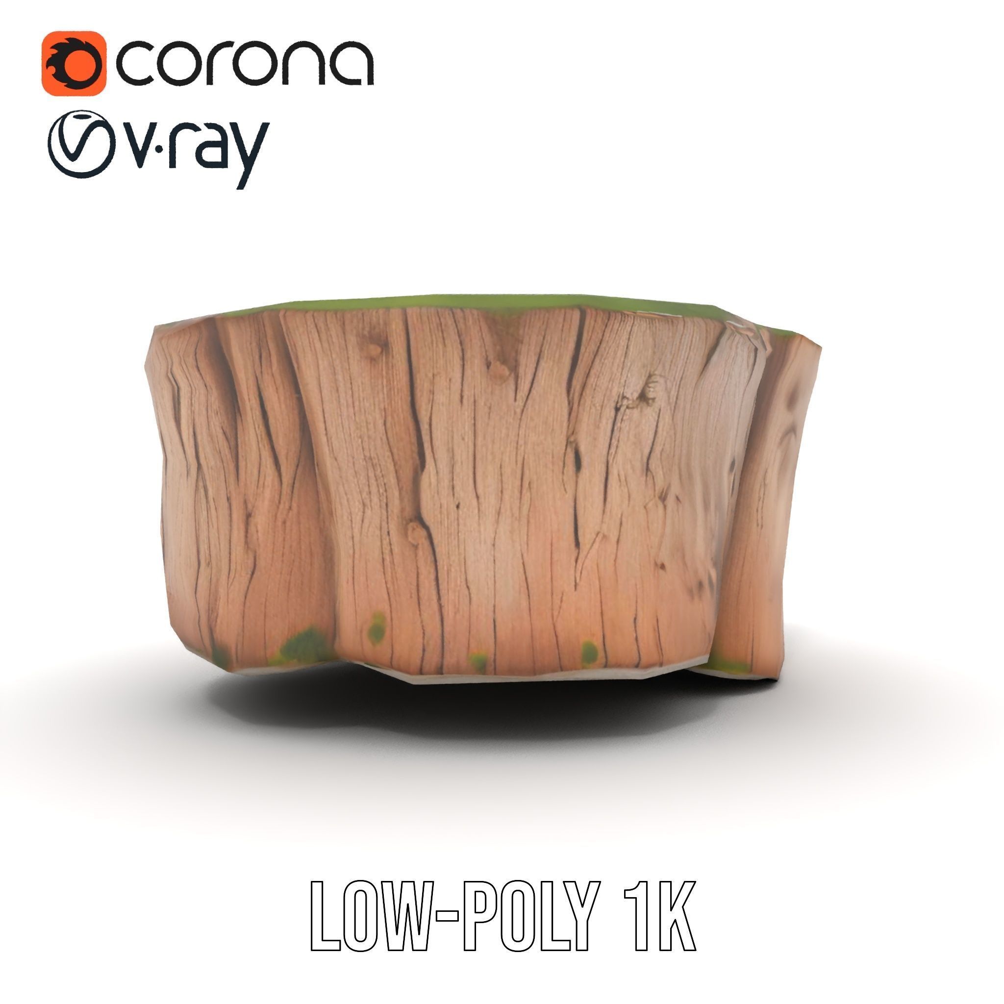 Mossy Tree Stump Model Pack for Nature Scenes Low-poly 3D model_12